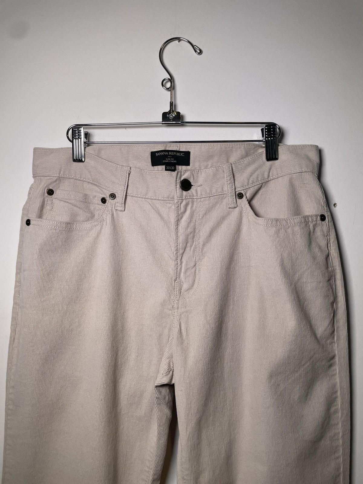 Banana Republic Banana Republic Slim Fit Corduroy Pants 30x30 Cream / Beige Size US 30 / EU 46 - 4 Thumbnail