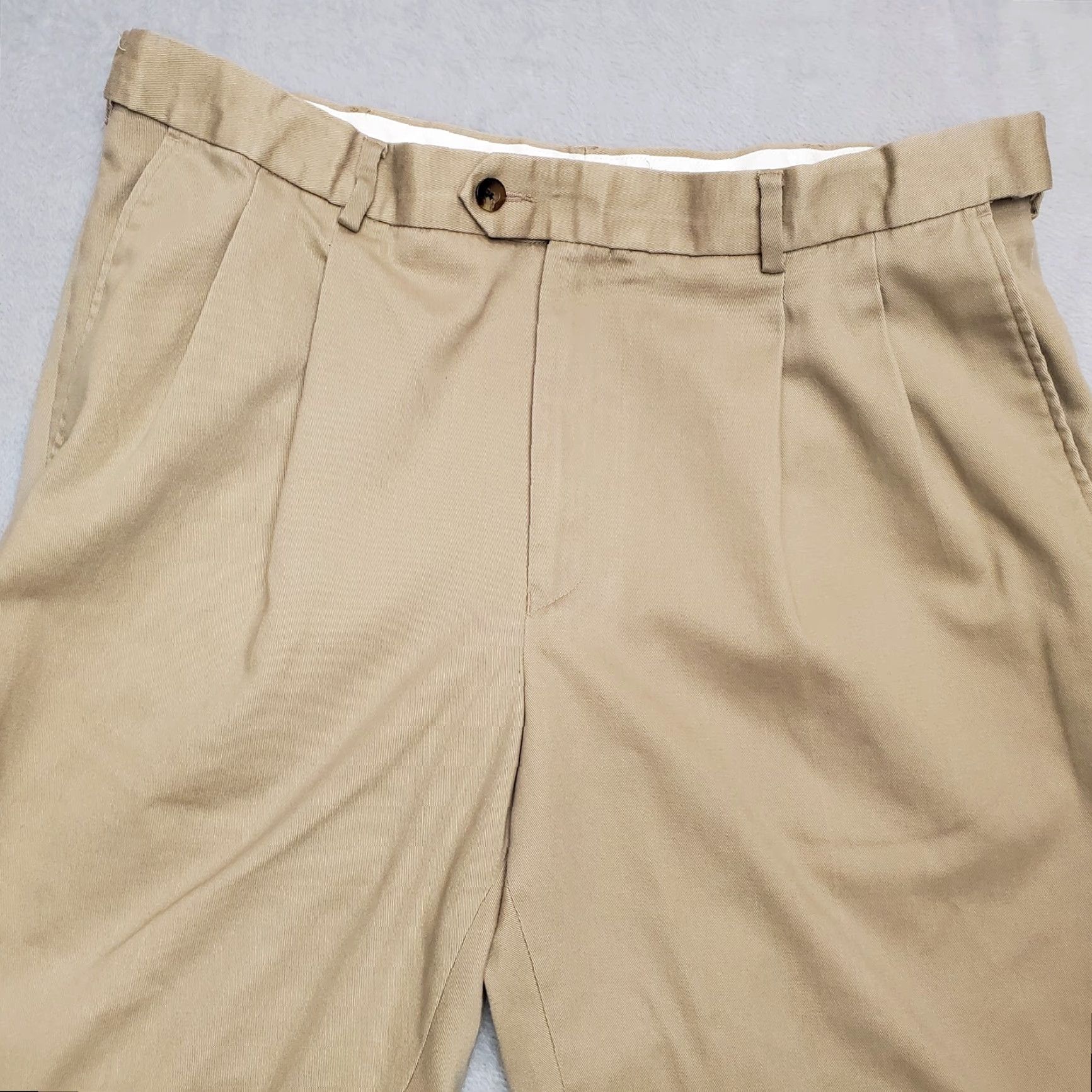Vintage VINTAGE Travel Smith Pants Mens 36X29 Khaki Pleated Cotton Blend Outdoor Travel Golf Beige 90s Mens Size US 36 / EU 52 - 4 Thumbnail