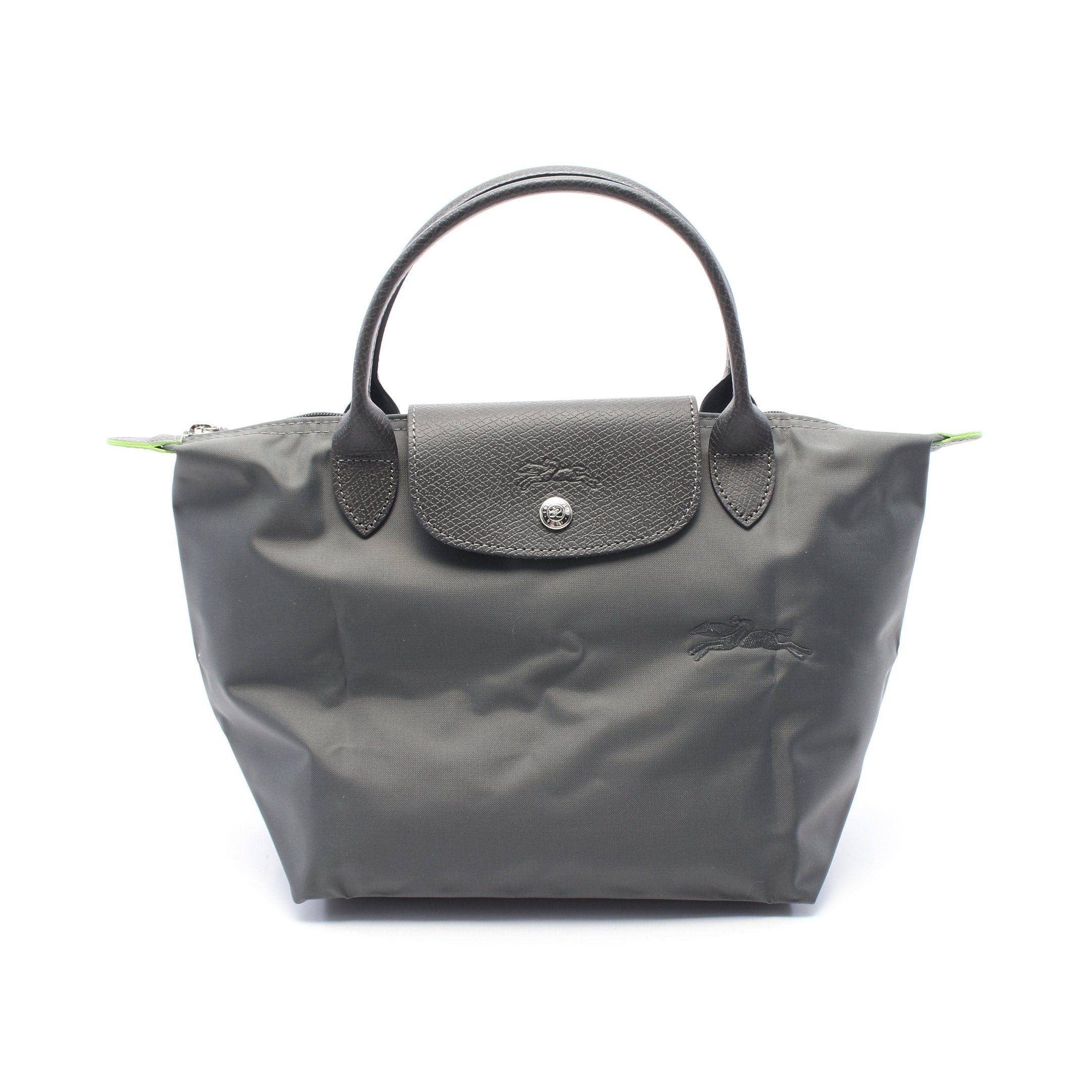 Longchamp Longchamp Le Preage Green S Handbag Tote Bag Canvas Leather Gray Size ONE SIZE - 1 Thumbnail