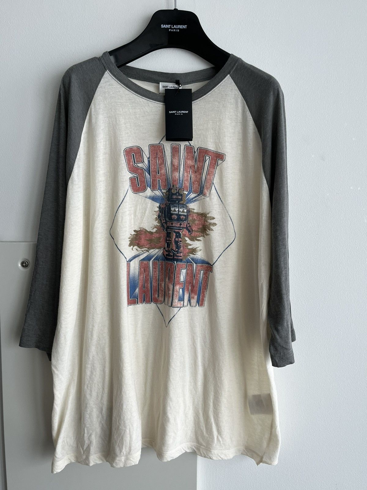 Saint Laurent Paris Brand New Super Runway Saint Laurent Logo 🤖 Robot Tee Shirt Size US L / EU 52-54 / 3 - 16 Thumbnail