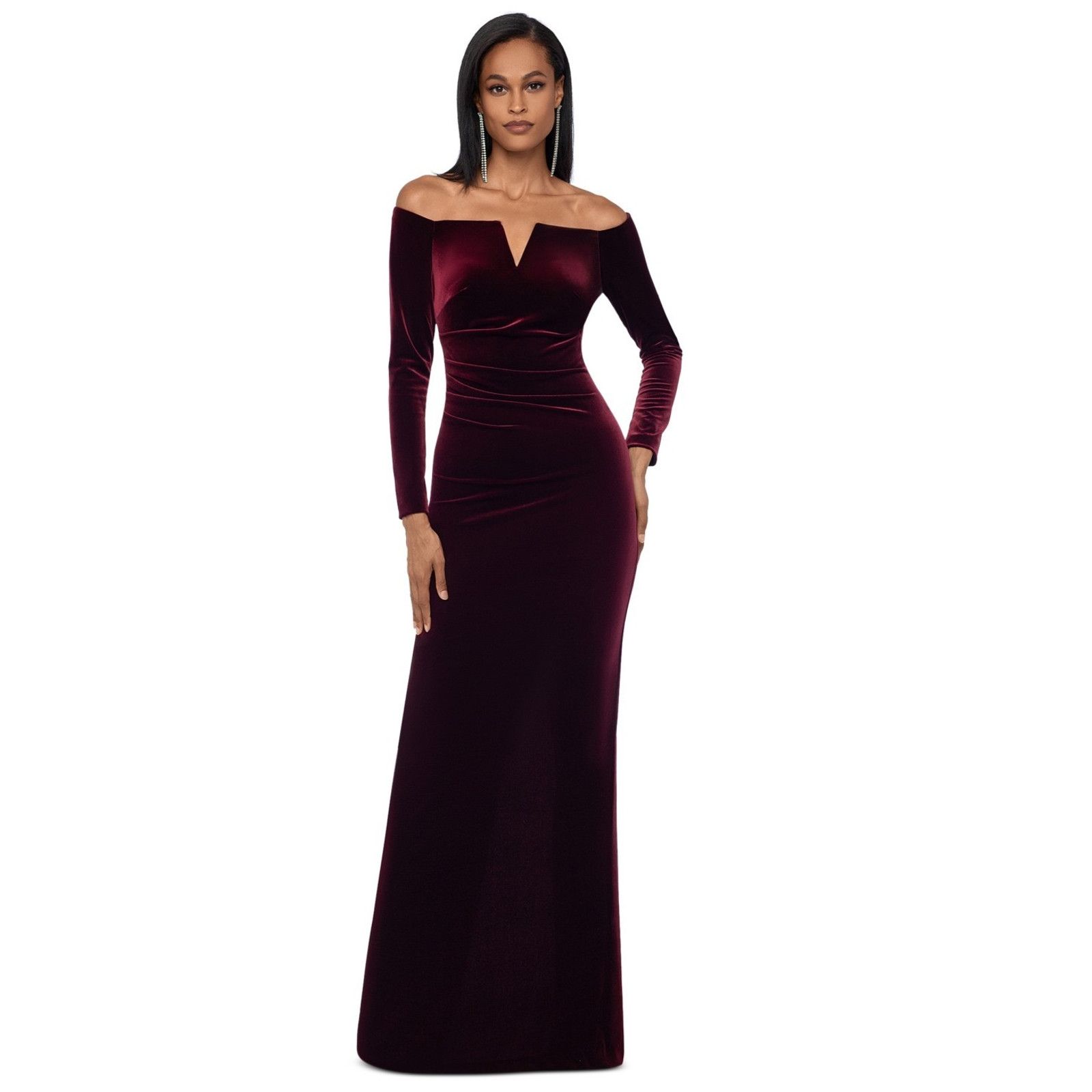 Other Xscape Burgundy Off the Shoulder Long Sleeve, 8P, MSRP: 179$ Size M / US 6-8 / IT 42-44 - 1 Thumbnail