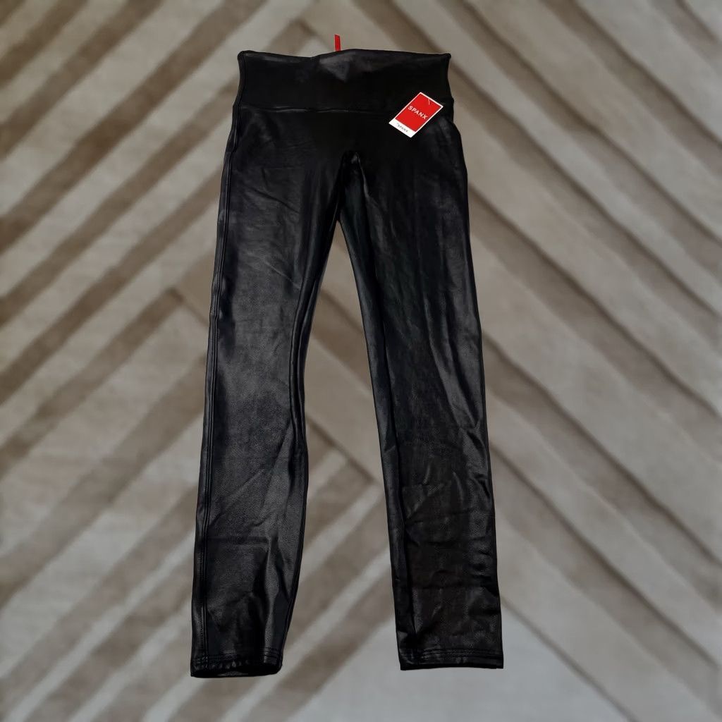 Spanx Spanx Black Faux Leather Leggings Womens Large High Waist Stretch 2437 Size 36" / US 14 / IT 50 - 1 Thumbnail