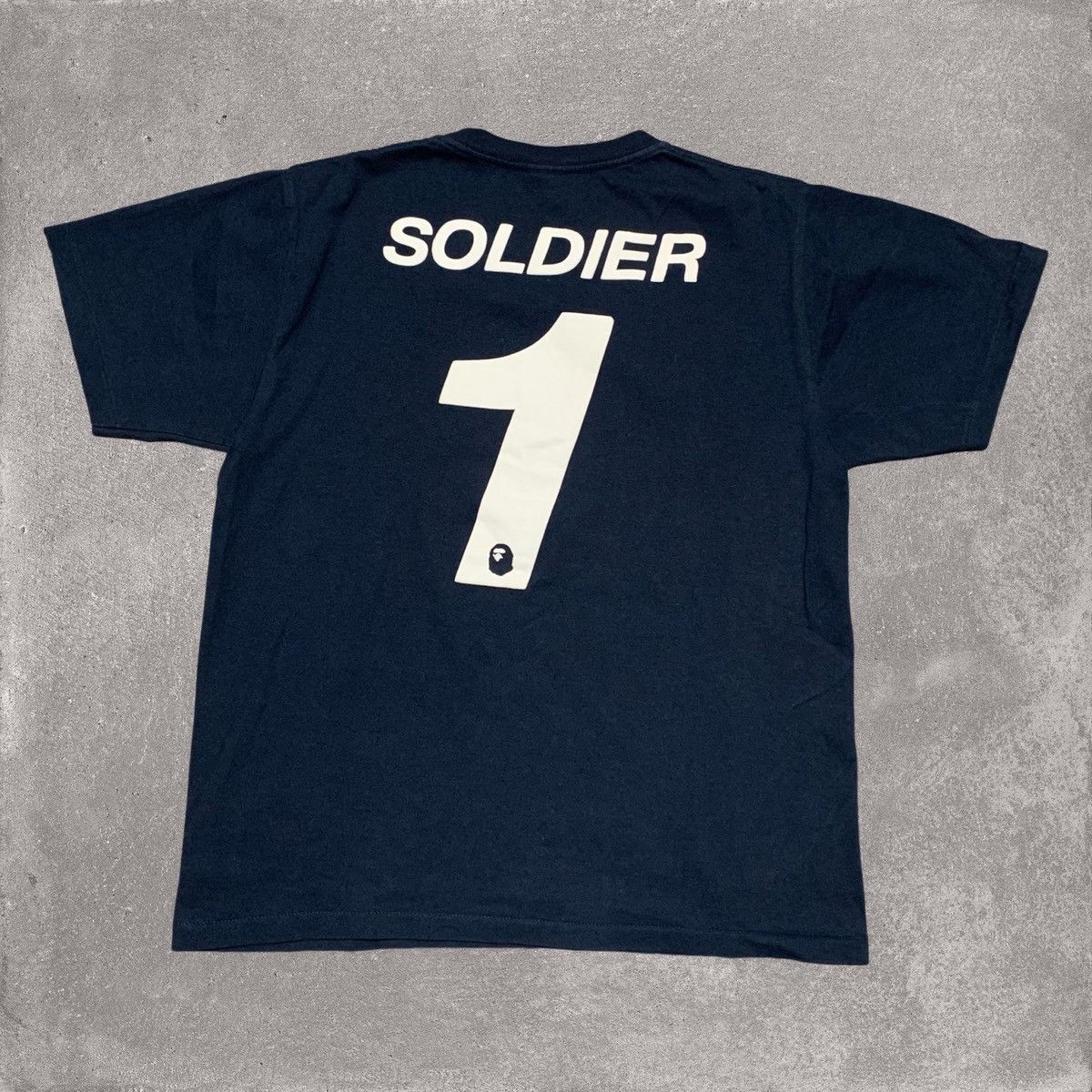 Bape Bape Medium Football Navy Blue Tee A Bathing Ape Soccer Size US M / EU 48-50 / 2 - 2 Thumbnail