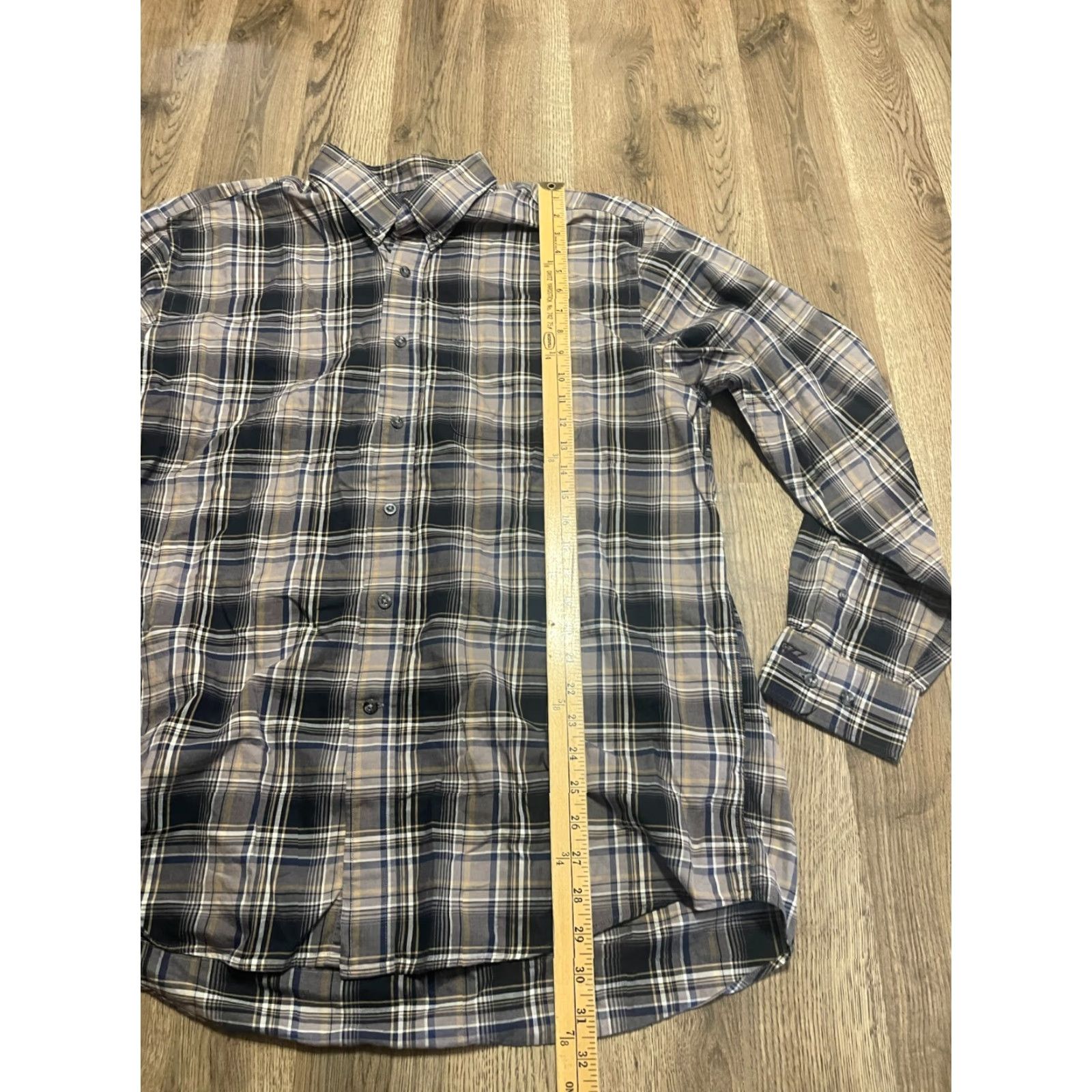 Cutter & Buck Cutter & Buck Shirt Mens XL Black White Blue Plaid Button Up Long Sleeve Size US XL / EU 56 / 4 - 6 Thumbnail