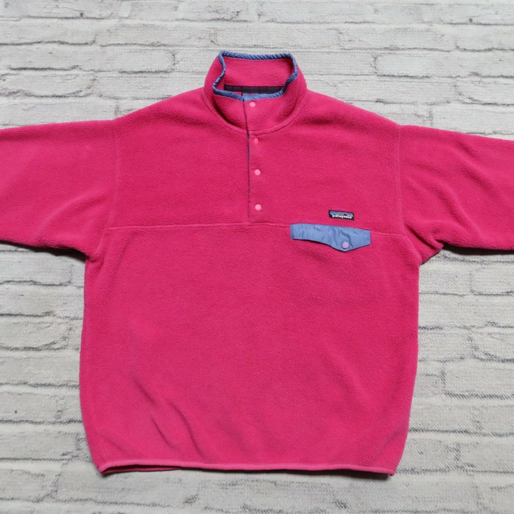 Patagonia VINTAGE Patagonia Synchilla Snap-T Pullover Fleece Mens L Pink Pullover Snap-T Vintage Patagonia Synchilla Pullover Fleece L Mens Pink Size US L / EU 52-54 / 3 - 3 Thumbnail