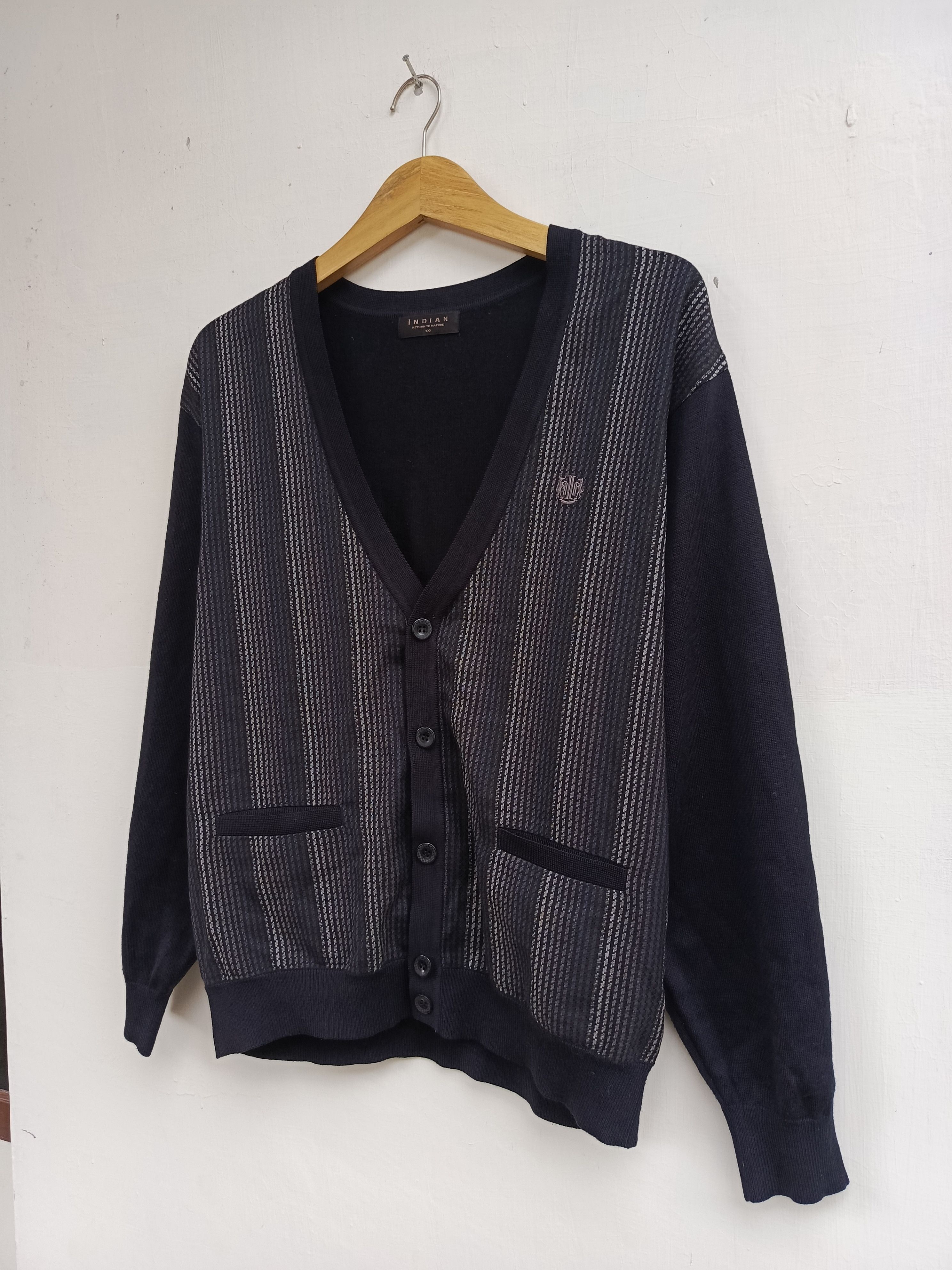 Japanese Brand Indian cardigan stripe patern Size US L / EU 52-54 / 3 - 3 Thumbnail
