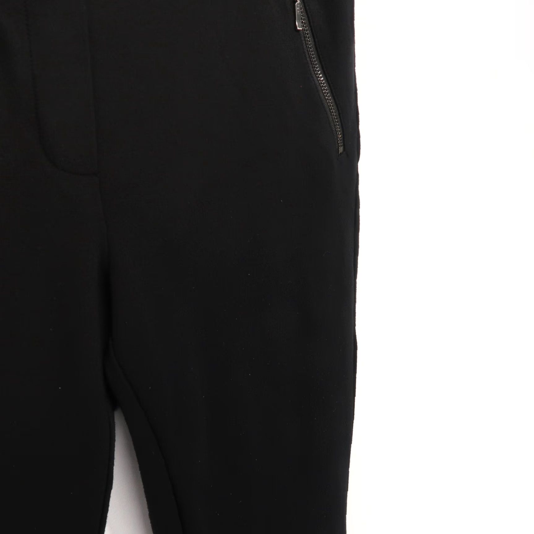 J.McLaughlin J. McLaughlin Ponte Pull On Ankle Pants Womens 6 Black Zip Front Pockets Size 28" / US 6 / IT 42 - 4 Thumbnail