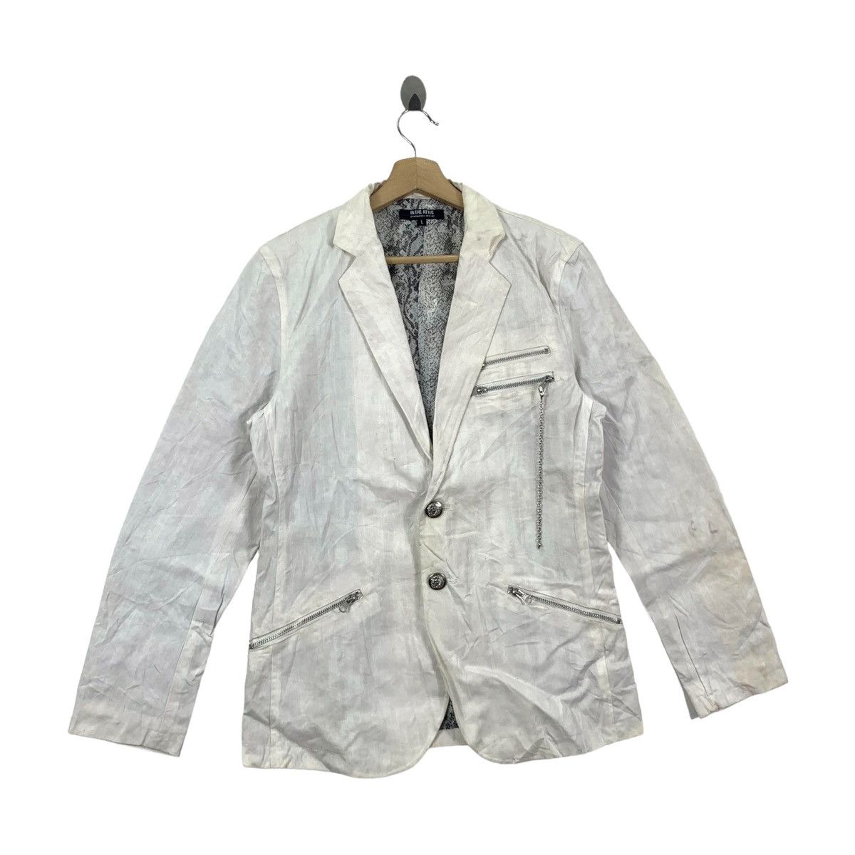 In The Attic × Japanese Brand IN THE ATTIC Japanese Brand Designer Blazer Coat Jacket Size L / US 10 / IT 46 - 6 Thumbnail