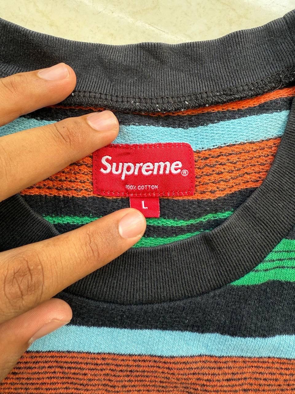 Supreme Supreme Multi Stripe SS Top Size US L / EU 52-54 / 3 - 4 Thumbnail