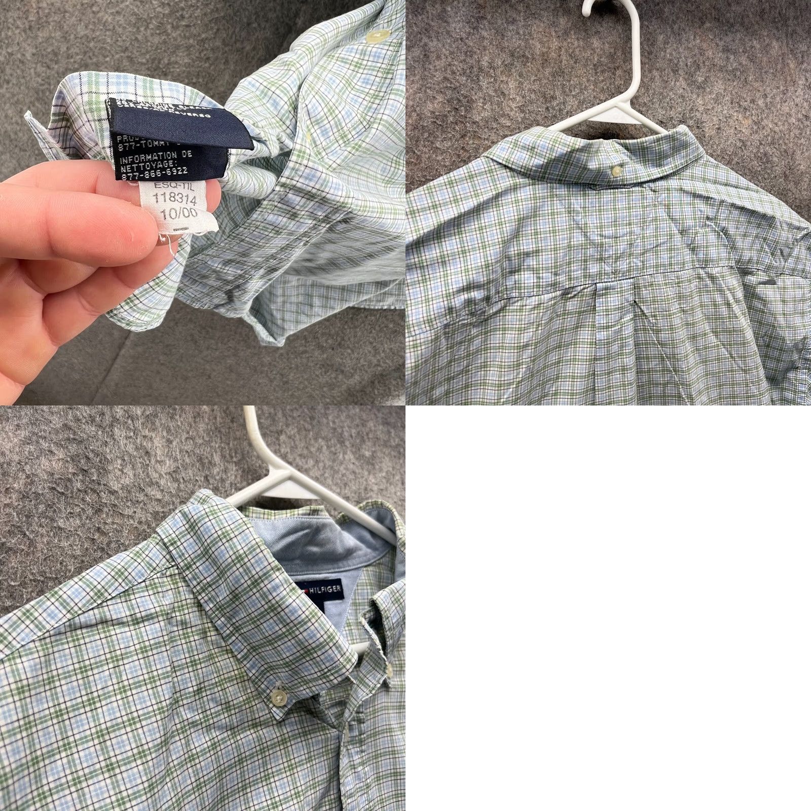 Tommy Hilfiger VINTAGE Tommy Hilfiger Shirt Mens XL Green Blue Plaid Button-Down Short Sleeve 90s Size US XL / EU 56 / 4 - 8 Thumbnail