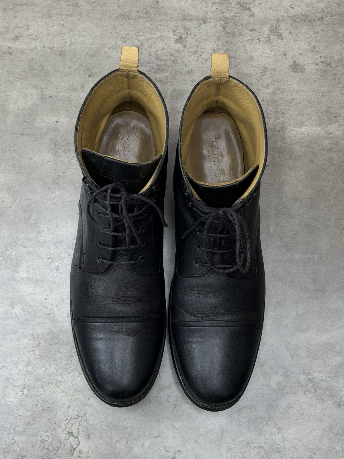 Heschung Heschung Black Leather Cap Toe Lace Up Ankle Boots Size 9 Size US 10 / EU 43 - 19 Thumbnail