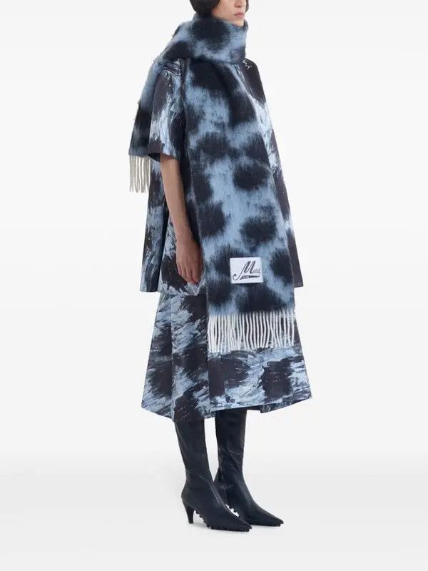 o1w1db11125 Printed A-Line Dress in Blue
