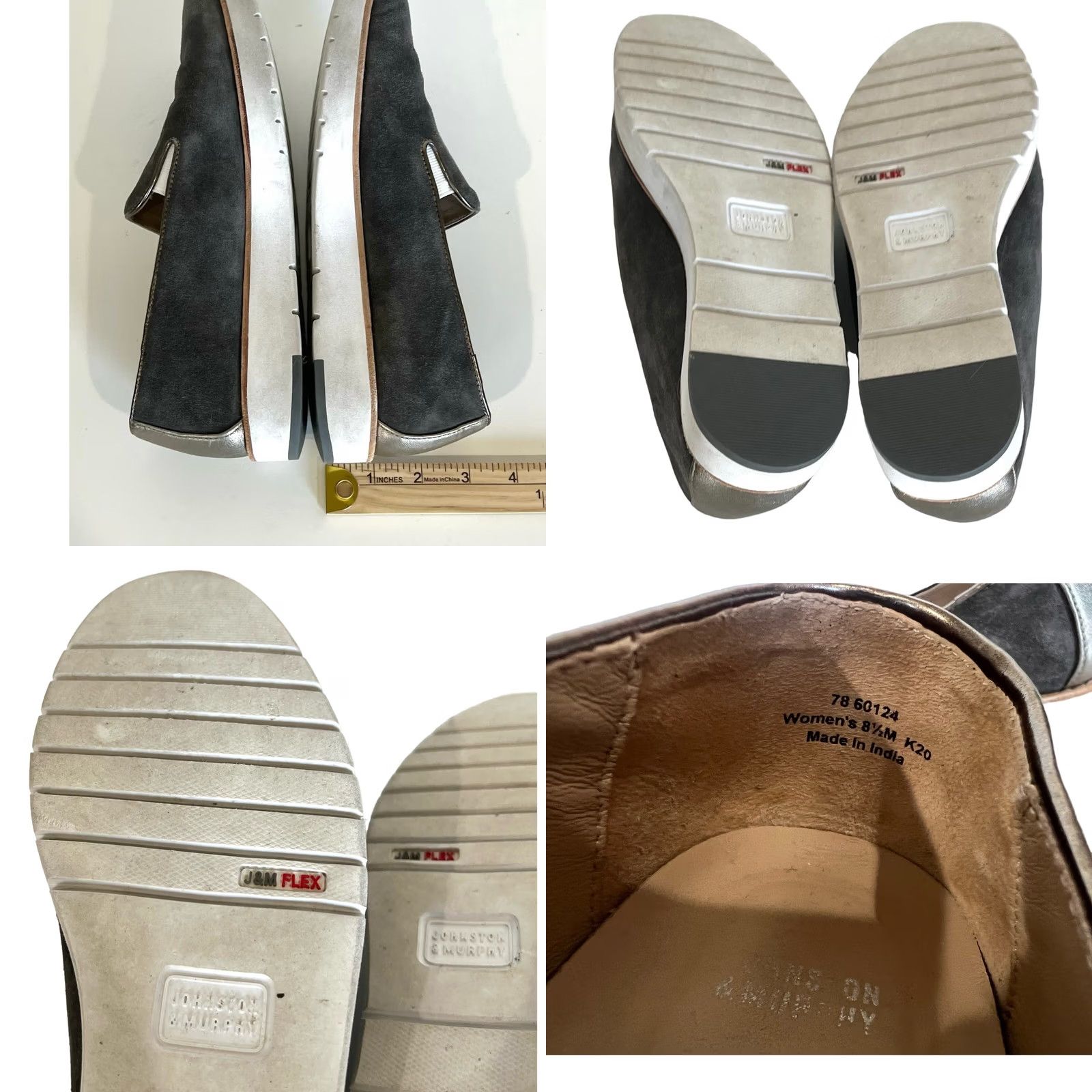 Johnston & Murphy Johnston & Murphy Women's Loafer Slip-On Gray Suede Penelope 8.5 Gray Suede Sporty Flat 8.5 Womens Size US 9 / IT 39 - 8 Thumbnail