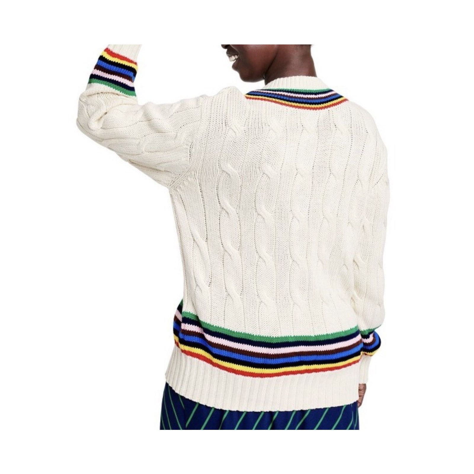 Rowing Blazers Rowing Blazers x Target Croquet Stripe Cable Knit Sweater XS Size XS / US 0-2 / IT 36-38 - 3 Thumbnail