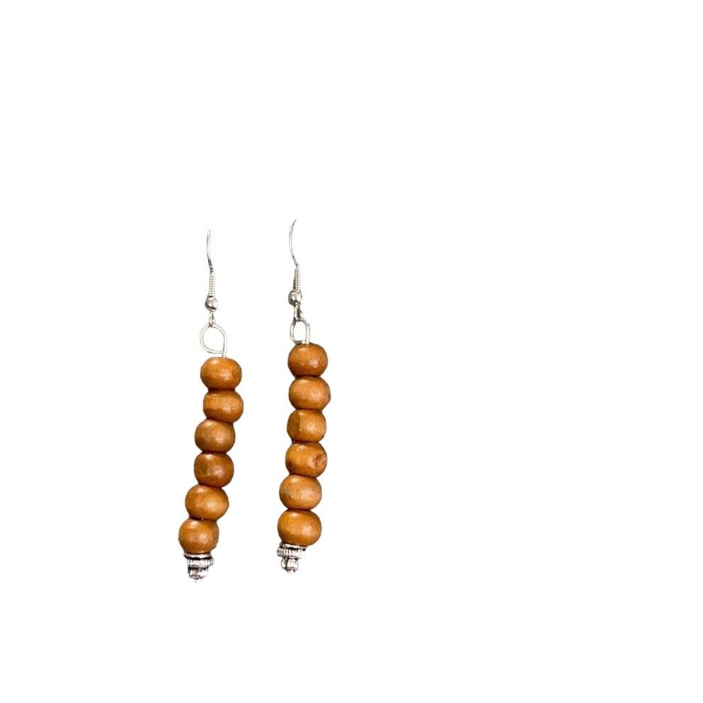 Handmade wood bead earrings Size ONE SIZE - 1 Thumbnail