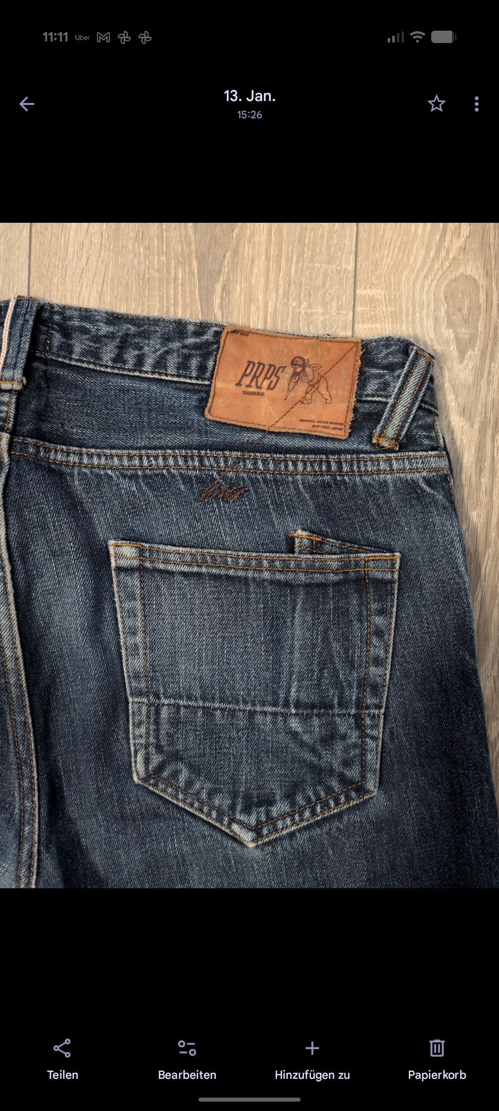 Prps PRPS Selvedge Denim Jeans – Straight Fit – Size 36 Size US 36 / EU 52 - 6 Thumbnail
