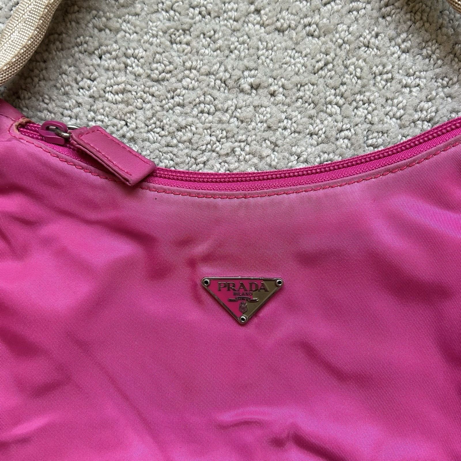 Prada Authentic Prada Pink Nylon Tessuto Messenger Mini Hobo Bag Y Size ONE SIZE - 4 Thumbnail