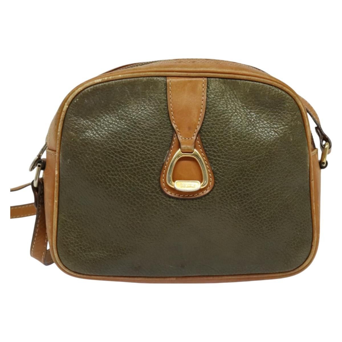 Celine CELINE Shoulder Bag Leather Khaki Gold Size ONE SIZE - 2 Thumbnail