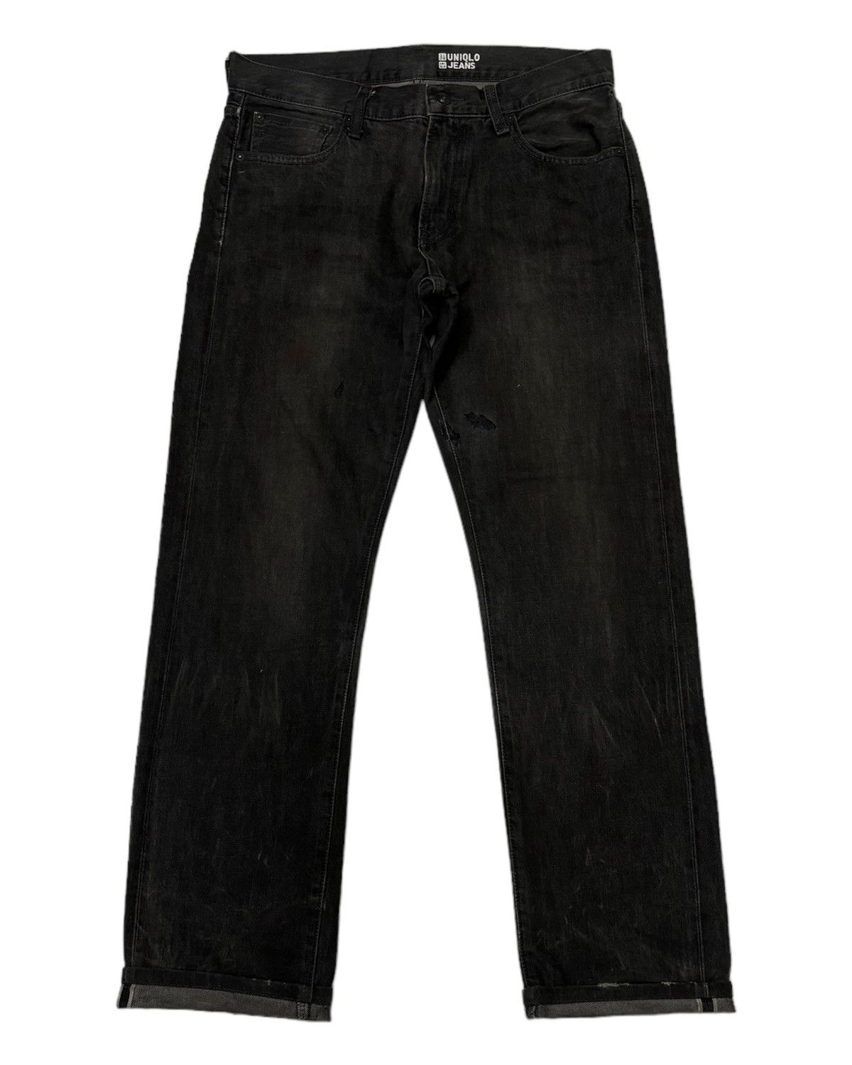 Undercover × Uniqlo 🔥UNIQLO JAPAN SELVEDGE DISTRESSED BLACK DENIM JEANS Size US 32 / EU 48 - 4 Thumbnail