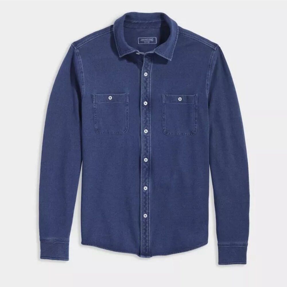 Vineyard Vines NWT New $118 Vineyard Vines Surfside Pique Long Sleeve Blue Size US S / EU 44-46 / 1 - 1 Thumbnail