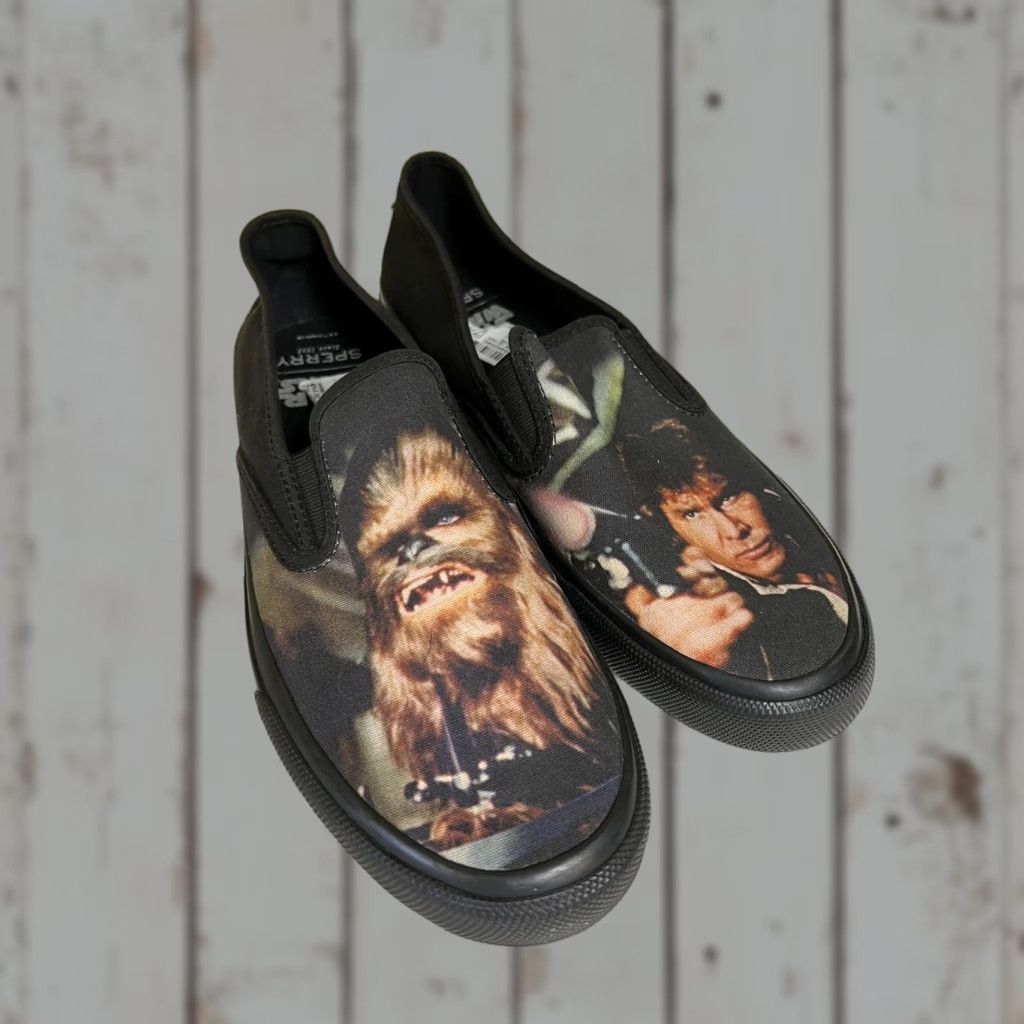 Sperry Star Wars Sperry Slip On Sneakers Chewie Han Solo Brand New Mens 10 Black Synthetic Casual Sneaker Stars Theme Spin: Vintage No Size US 10 / EU 43 - 1 Thumbnail