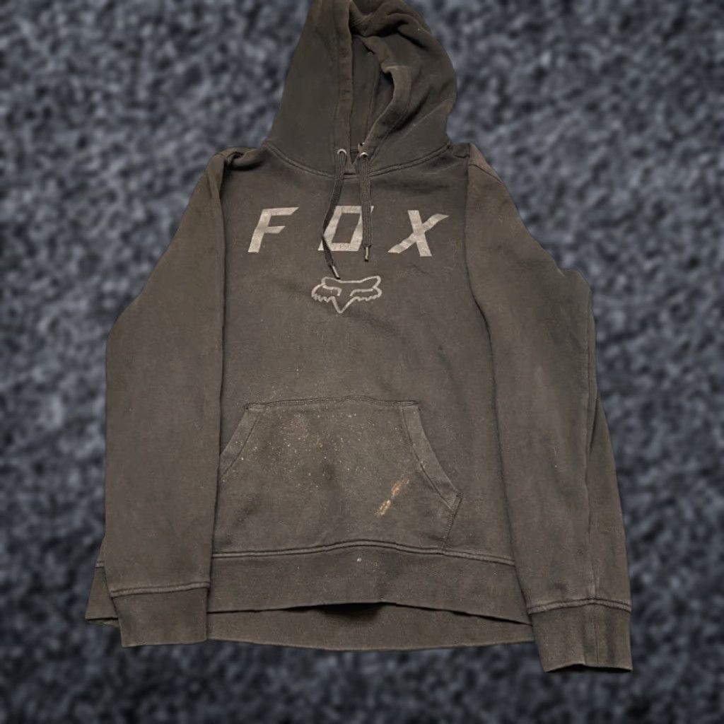 Vintage Fox Hoodie Mens Large Black Fleece Lined Drawstring Ribbed Hem Kangaroo Pockets Size US L / EU 52-54 / 3 - 1 Thumbnail