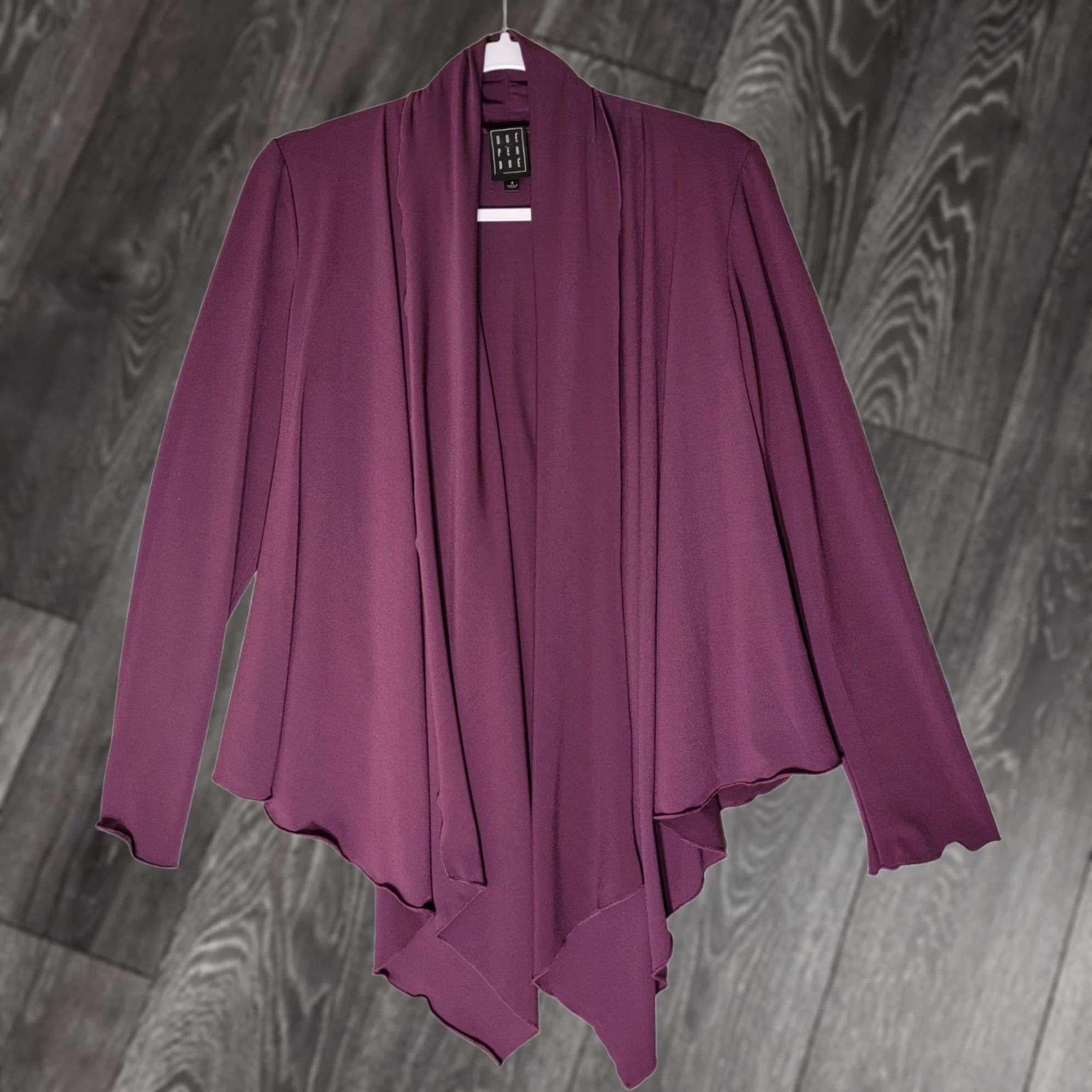 Vintage Due Per Due Cardigan Women S Asymmetrical Lagenlook Lightweight Purple Soft Size S / US 4 / IT 40 - 1 Thumbnail