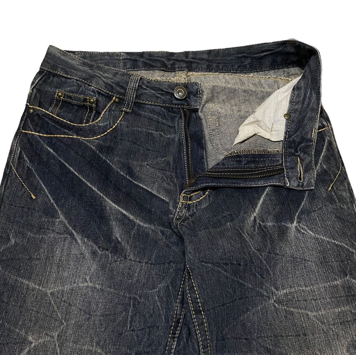 If Six Was Nine Very Rare Design Vintage Japanese Brand Sunbric Jeans 1990s Size US 34 / EU 50 - 6 Thumbnail