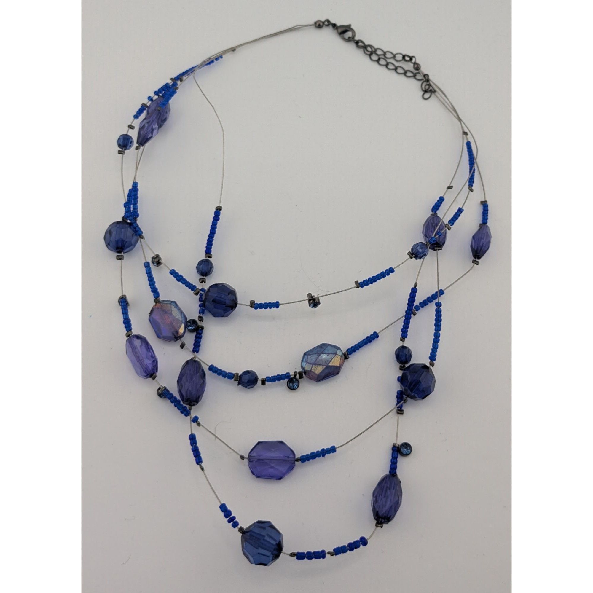 Other Blue Multi-Strand Beaded Necklace With Faceted Glass Beads Size ONE SIZE - 6 Thumbnail