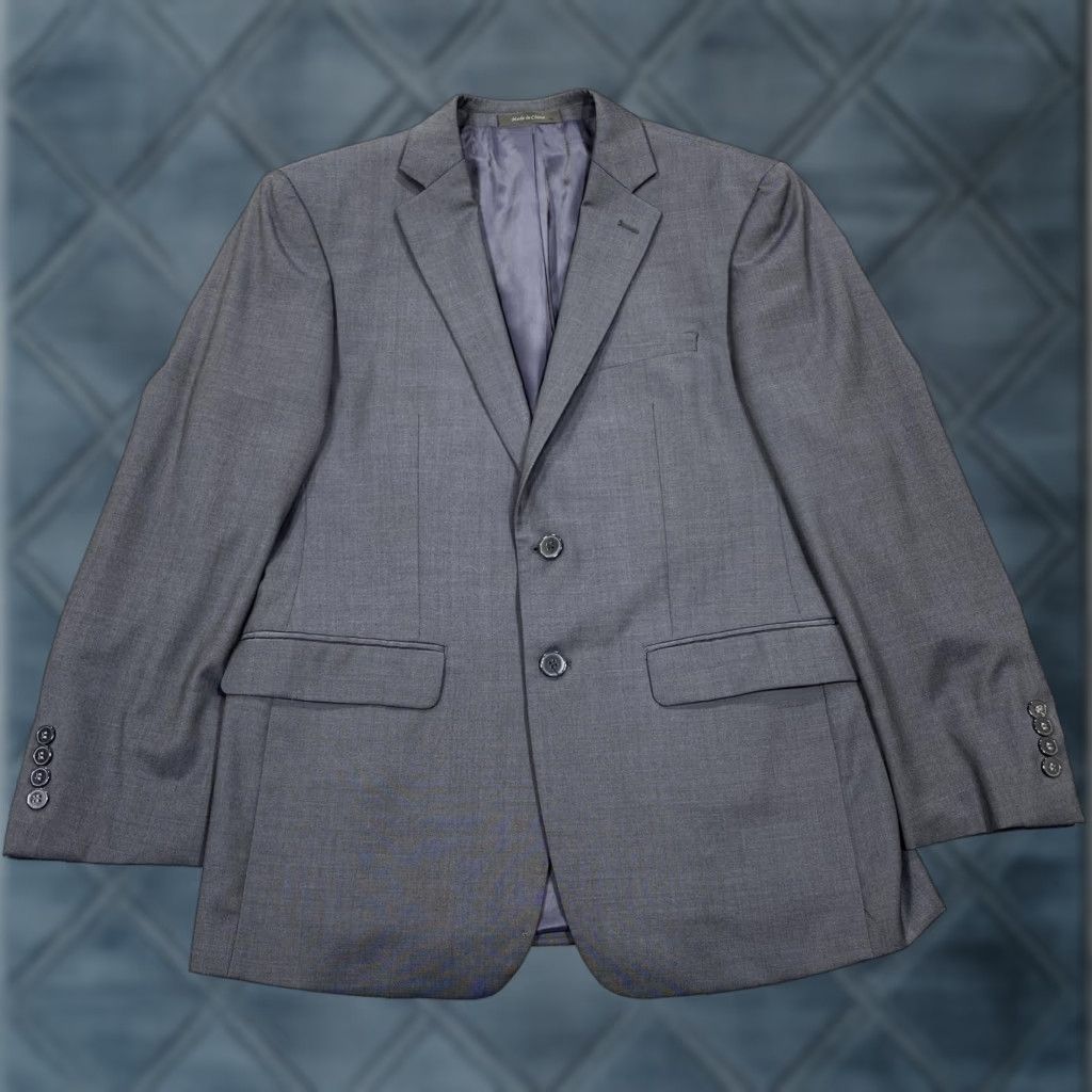 Calvin Klein Calvin Klein Suit Jacket Mens 40S Gray Wool Extreme Slim Fit Two-Button Jacket/Coat (Two-Button, Notch Lapel) Womens? Size 40R - 1 Thumbnail