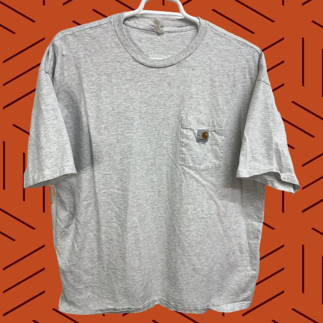 Carhartt Carhartt T-Shirt Gray Men 2XL Short Sleeve Pocket Tee Mens 2XL Heather Gray Size US 39 - 1 Thumbnail