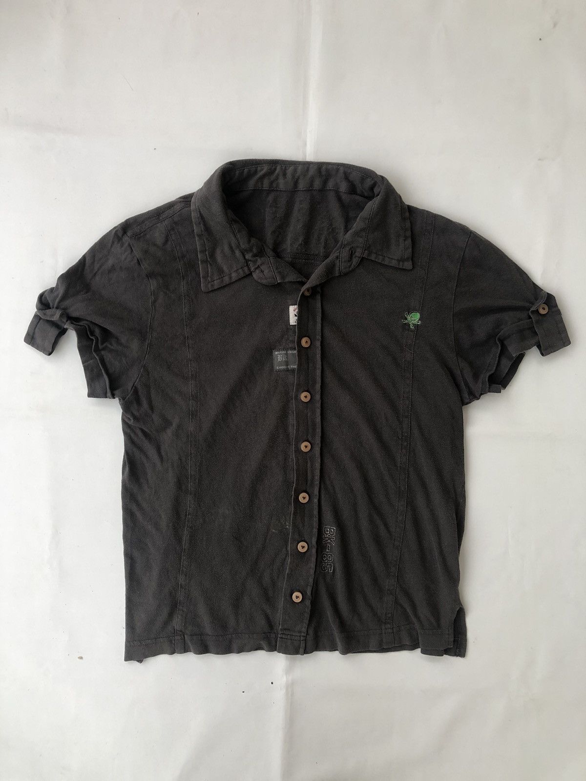 image of Hysteric Glamour x If Six Was Nine British Knights Button Shirt Skull Style in Black (Size XL)