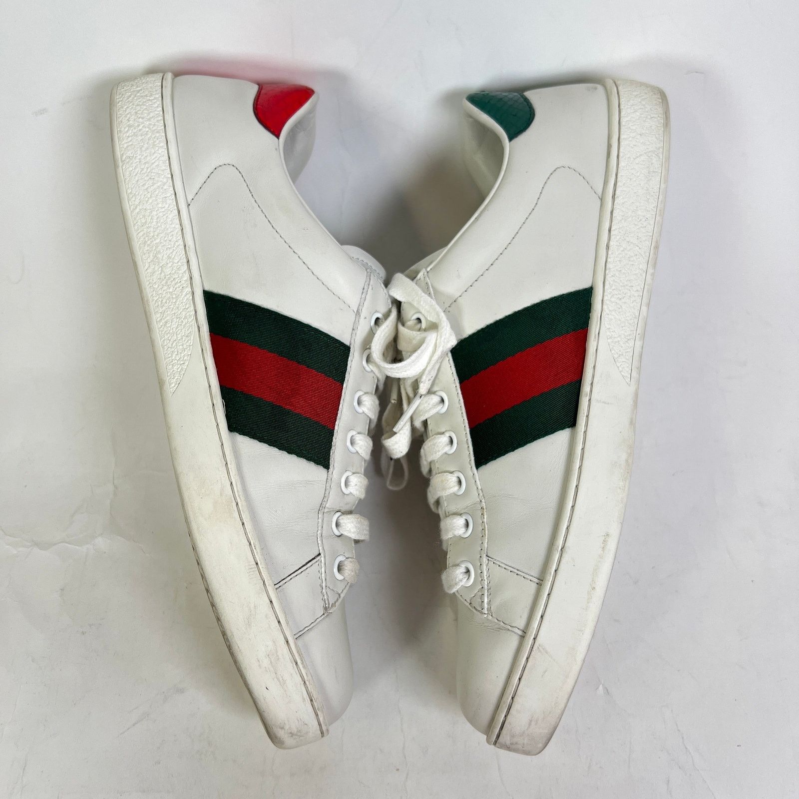 Gucci Gucci White Embroidered Snake Ace Lowtop Sneakers Size US 7.5 / EU 40-41 - 5 Thumbnail