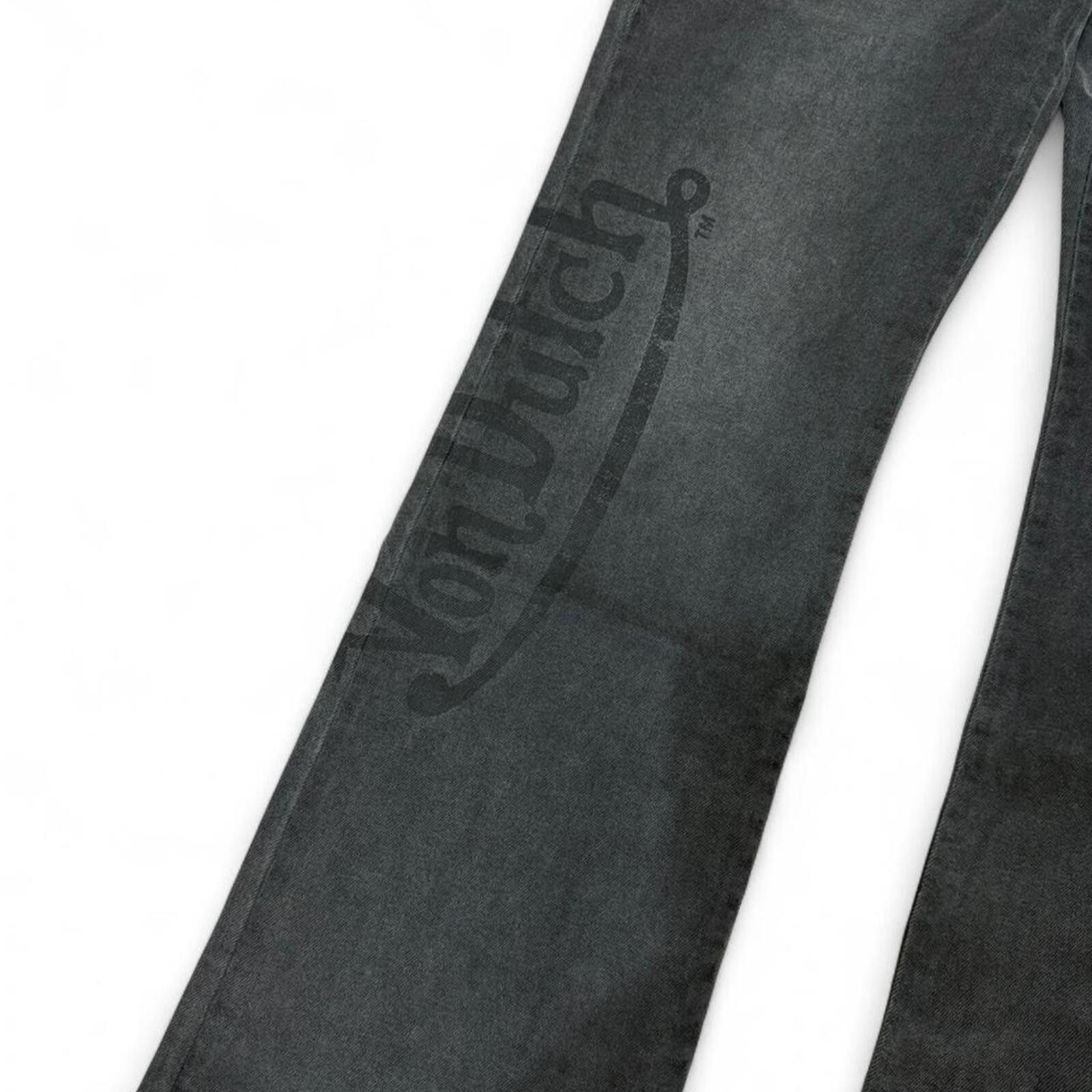 True Religion Von Dutch grey patchwork bootcut denim jeans Size 32" / US 10 / IT 46 - 2 Thumbnail
