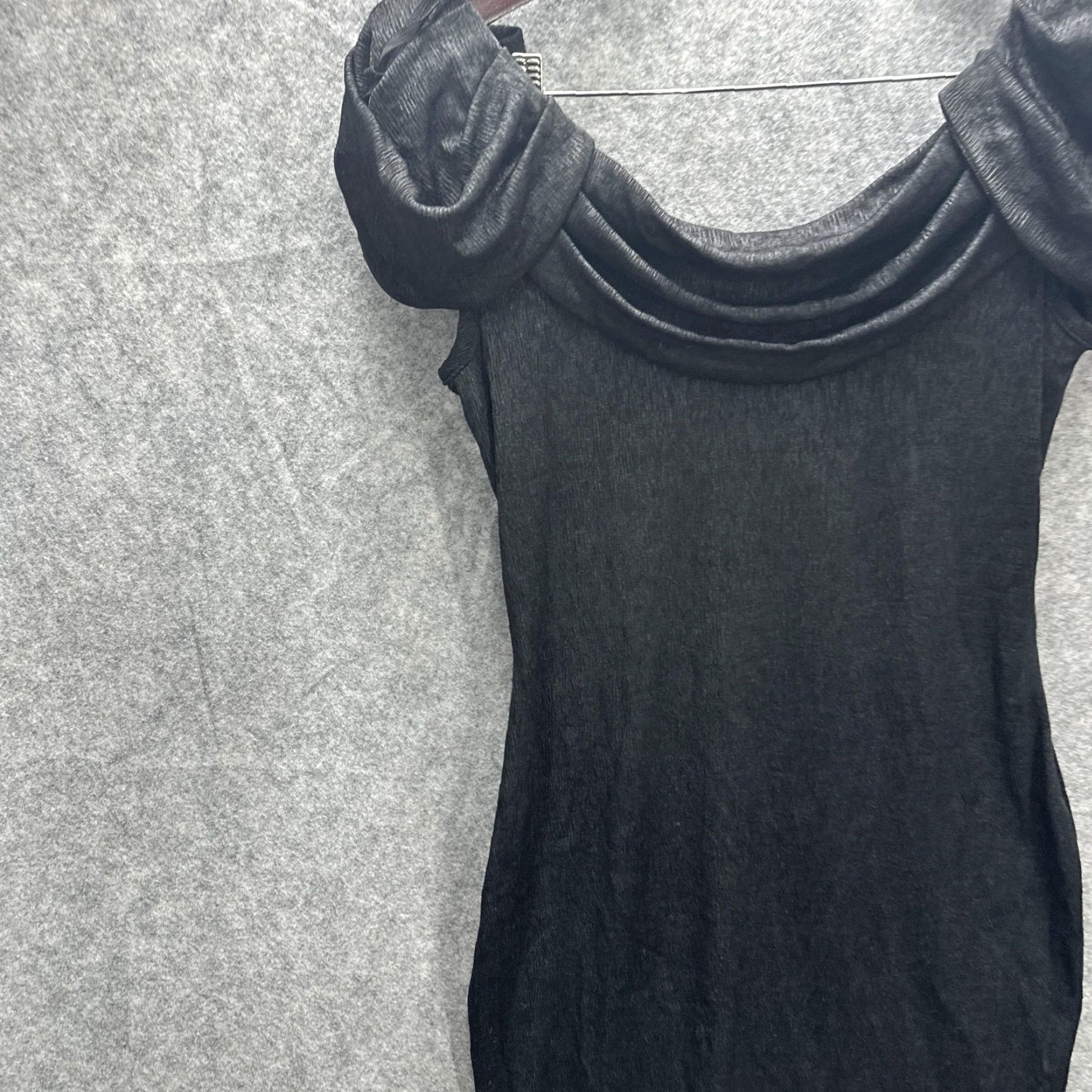Vintage VINTAGE A La Carte Dress Womens 11-12 Black Cowl Neck Ruched Party Mini 80s Size XL / US 12-14 / IT 48-50 - 4 Thumbnail
