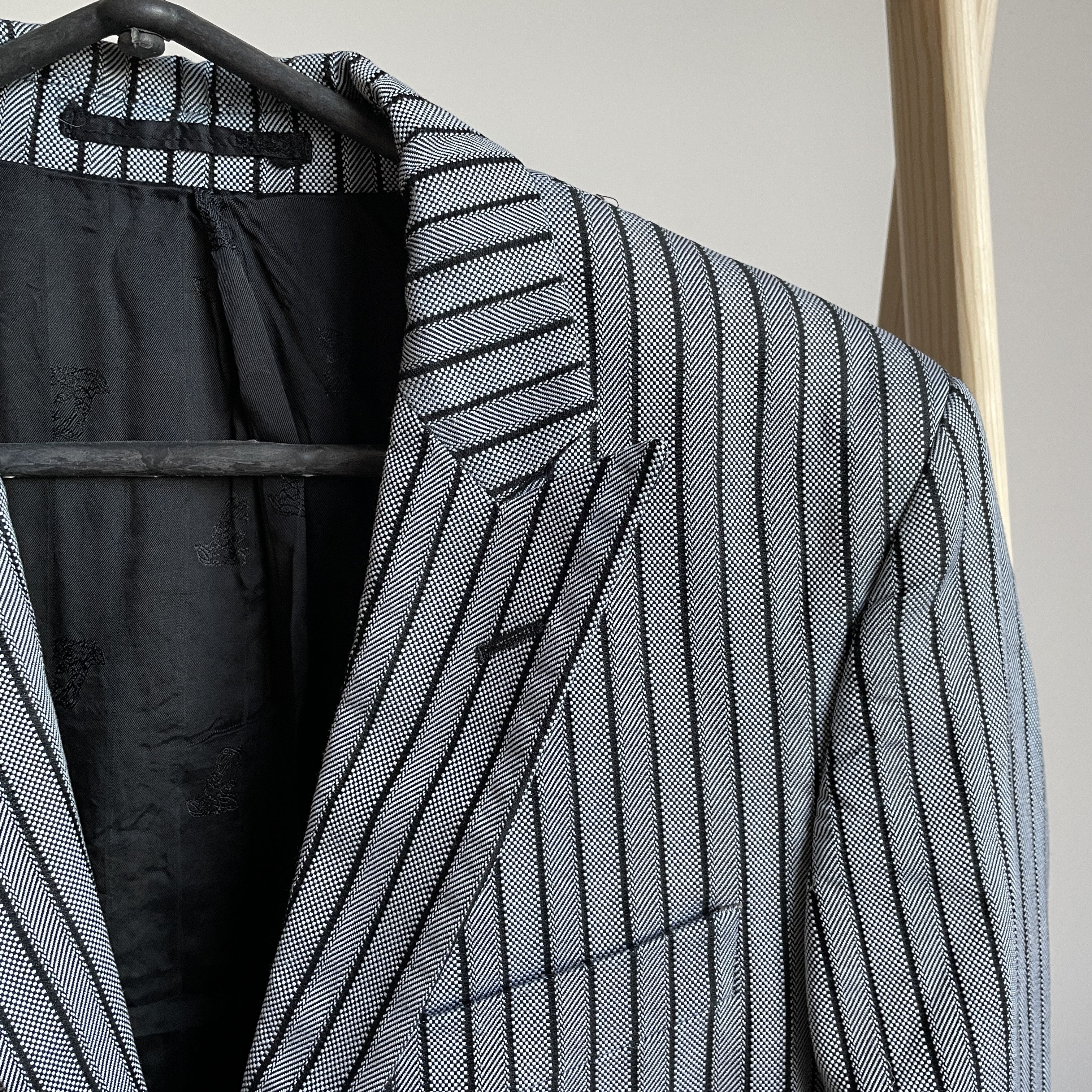Versace Versace Collection Peak Lapels Striped Cotton Blazer Size 36R - 7 Thumbnail