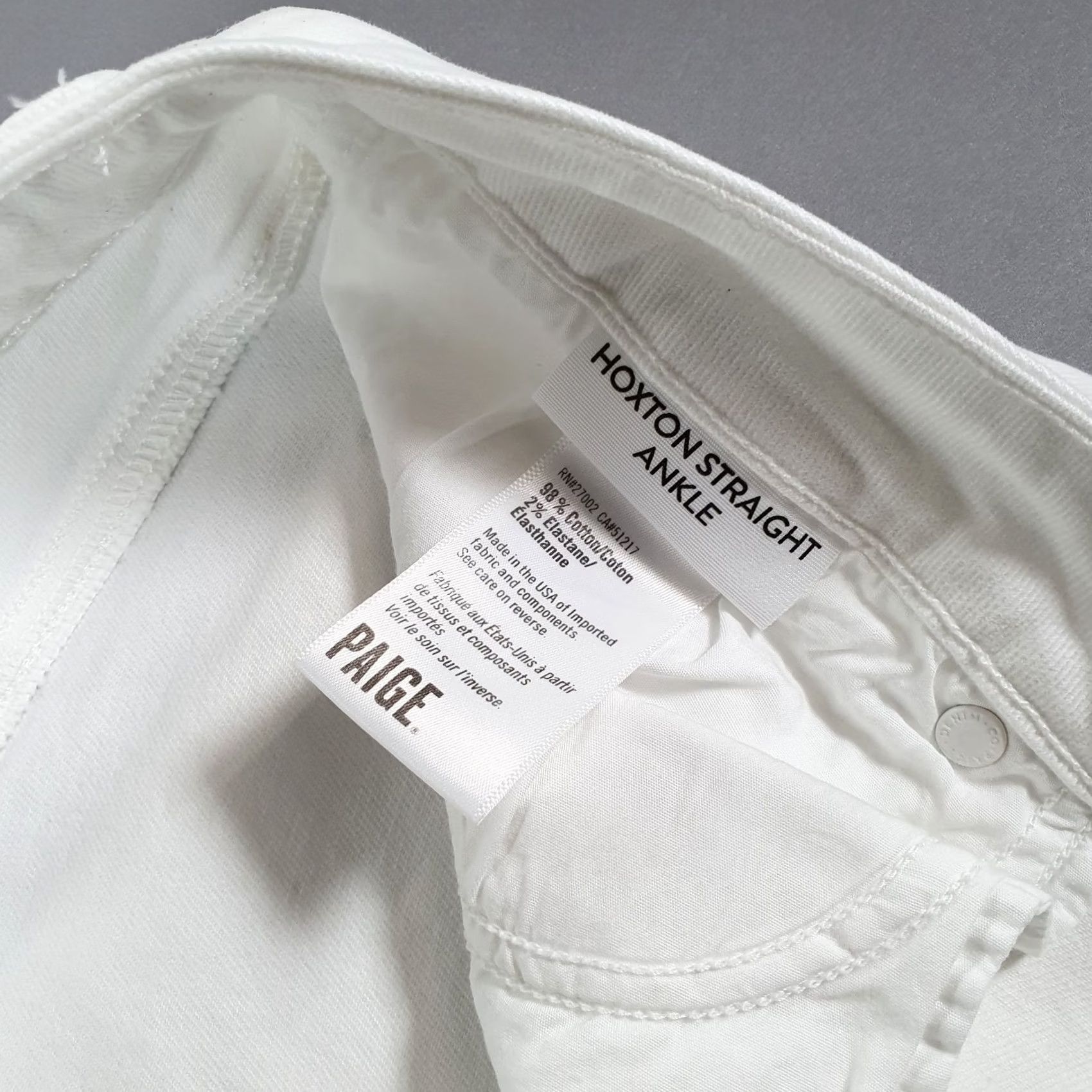 Paige Paige Jeans Womens W32 L27 Hoxton Straight Ankle Stretch Denim White RRP £230 Size 24" / US 00 / IT 34 - 5 Thumbnail