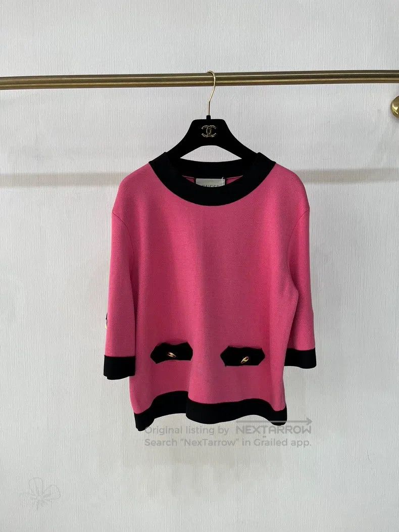 Gucci Gucci Black and pink colour-blocked mulberry silk blended Size S / US 4 / IT 40 - 3 Thumbnail