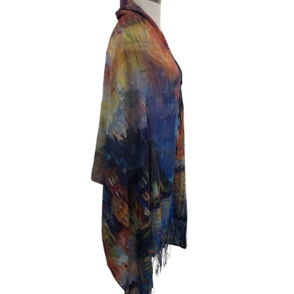 Designer CT1765 Magic Scarf Abstract Lightweight Wrap with Button Size ONE SIZE - 5 Thumbnail