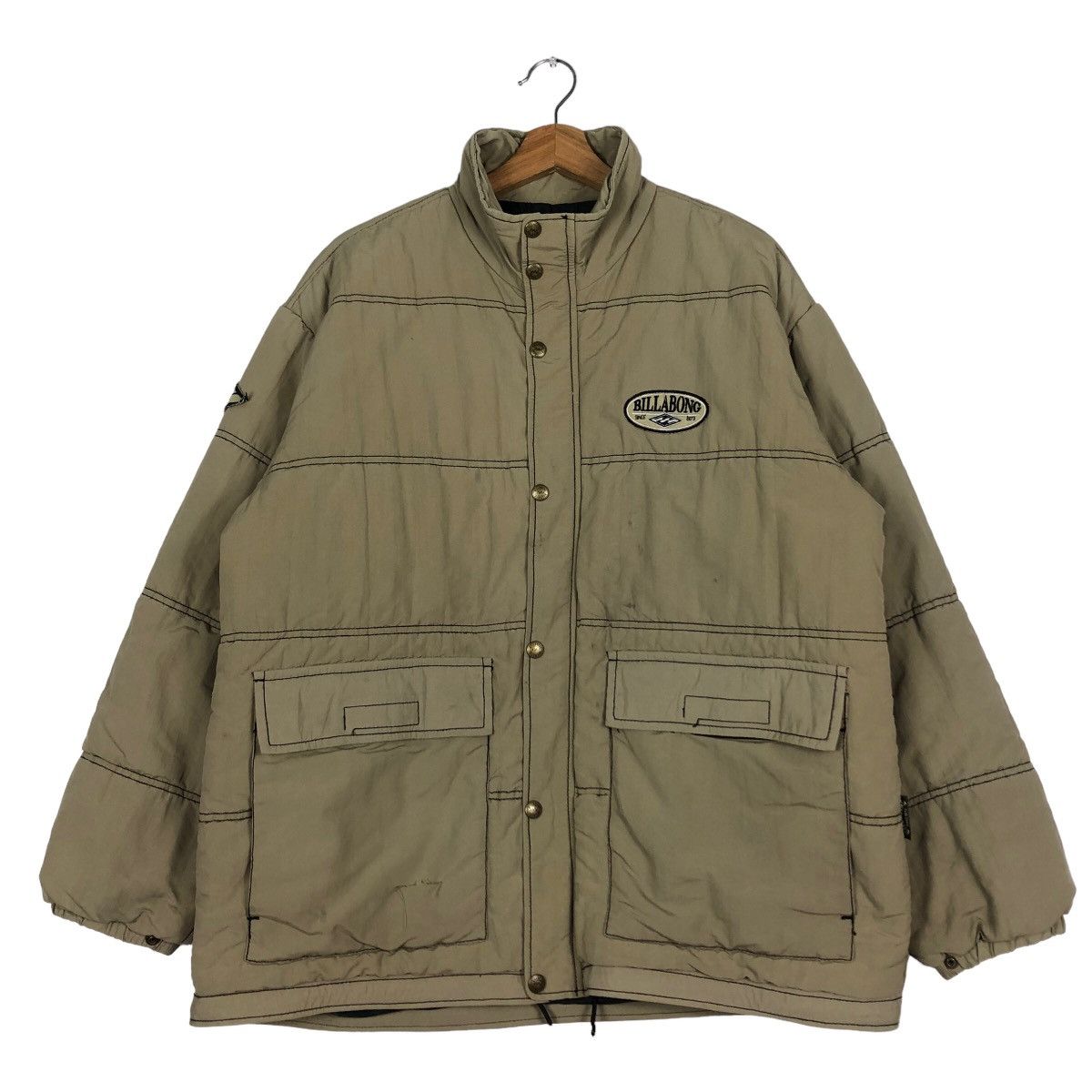Japanese Brand 🔥Vintage Down Puffer Jacket Billabong Streetwear Design Size US M / EU 48-50 / 2 - 1 Thumbnail