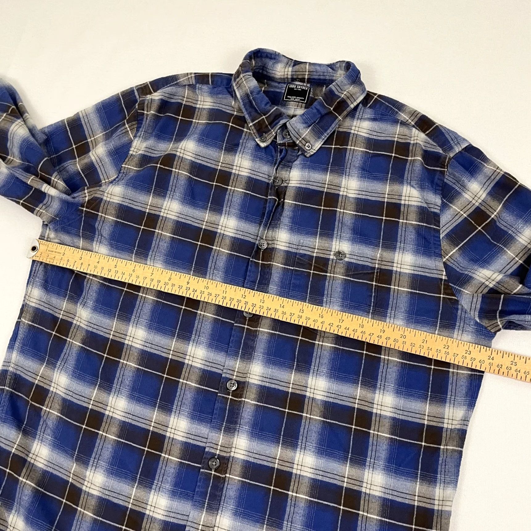 Todd Snyder Todd Snyder Shirt Men XL Blue Brown Plaid Flannel Button Down Casual Camp Preppy Men Size US XL / EU 56 / 4 - 5 Thumbnail