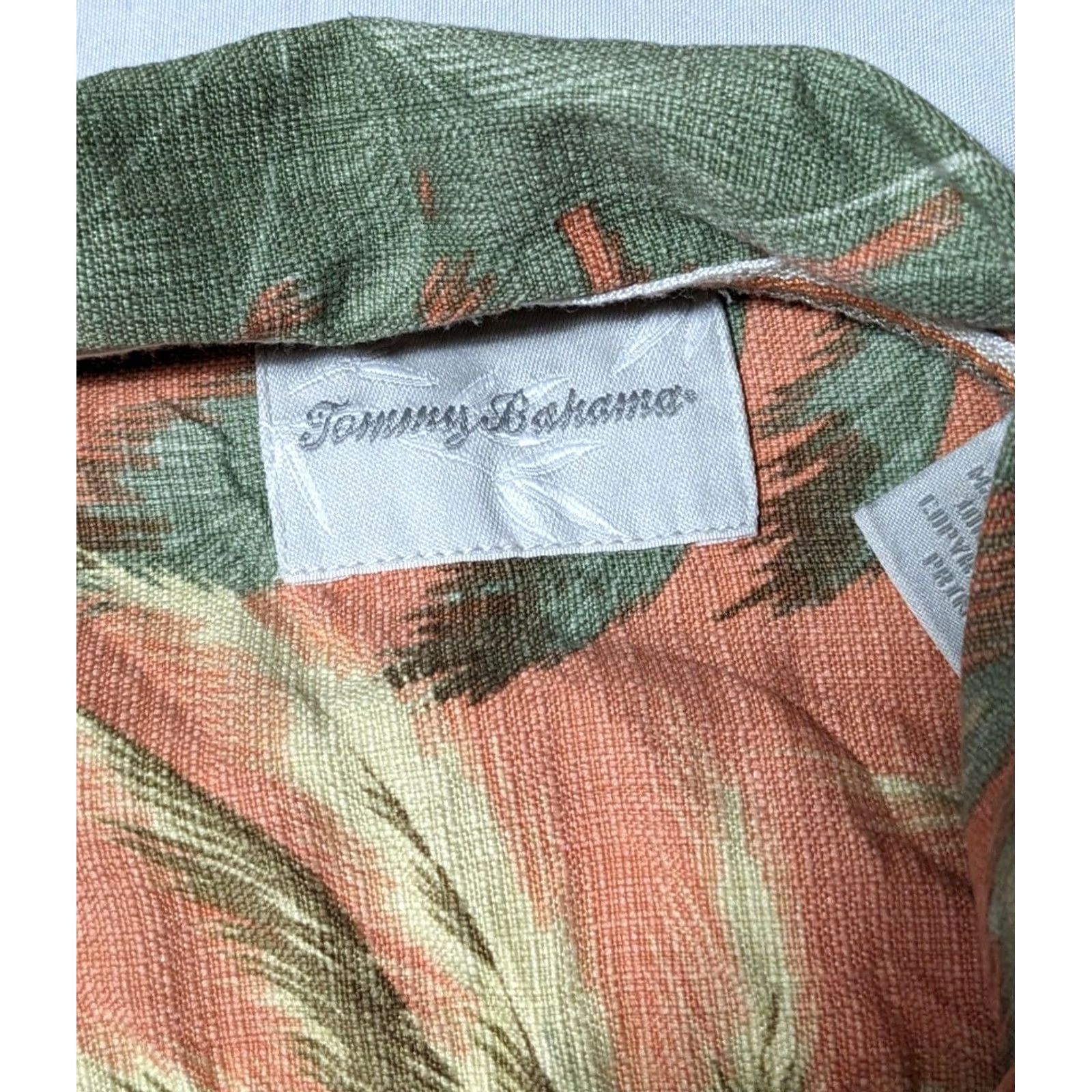 Tommy Bahama TOMMY BAHAMA Men Large Silk Orange Coconut Tree Print Hawaiian Shirt Size US L / EU 52-54 / 3 - 5 Thumbnail