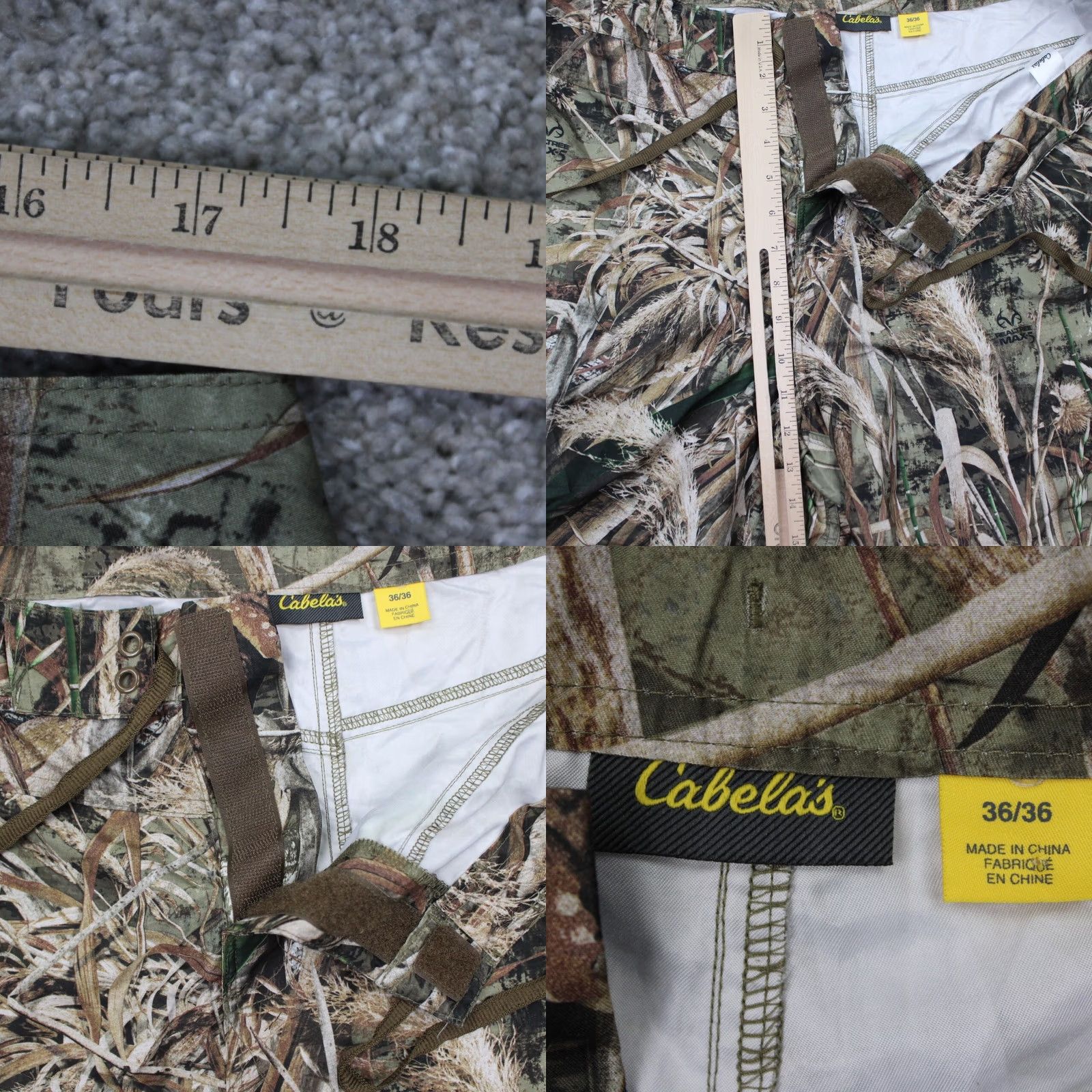 Vintage Cabela's Swim Shorts Mens 36 Green/Brown Camo Cargo Unlined Board Trunks Size US 36 / EU 52 - 8 Thumbnail