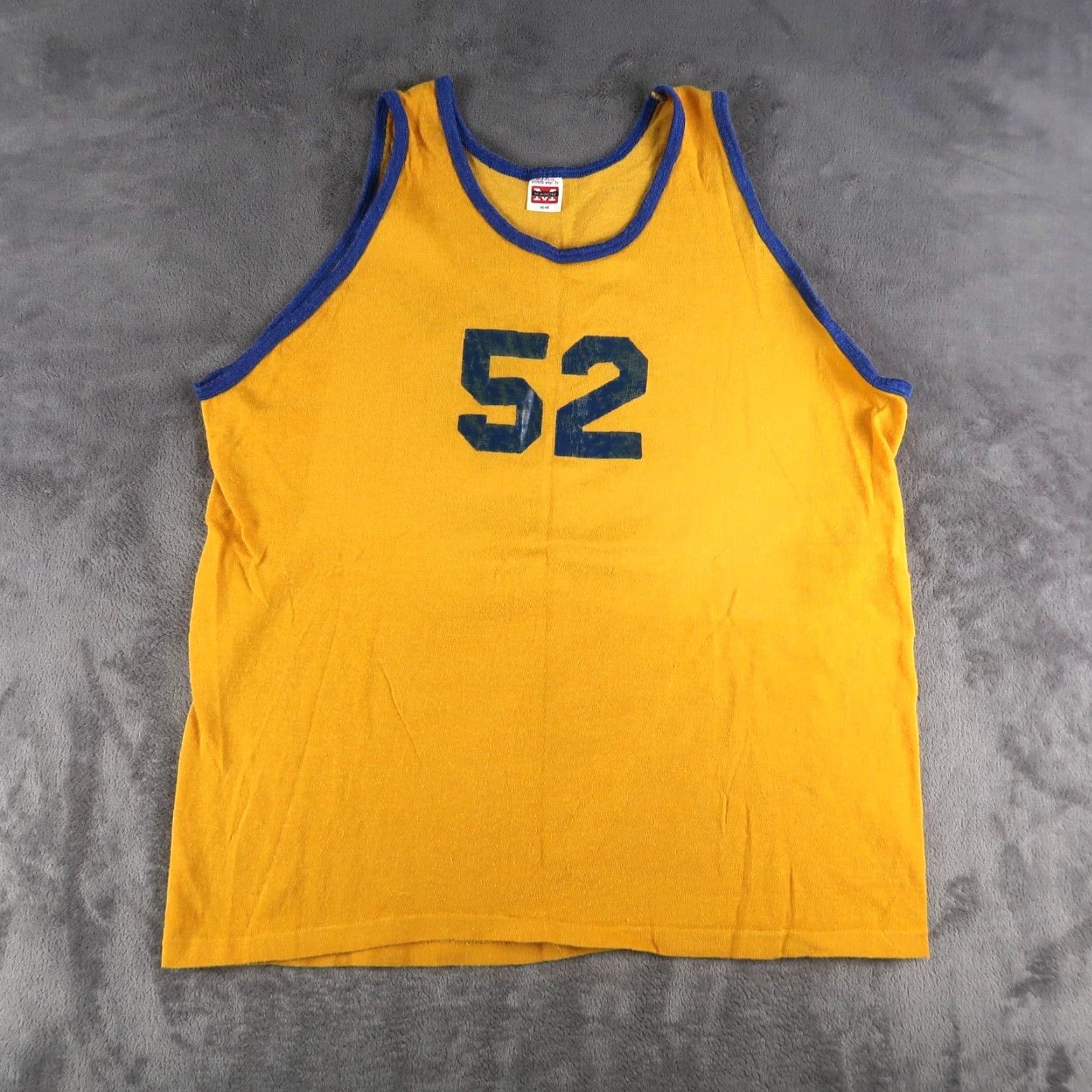 Mason's VINTAGE Mason Basketball Jersey XL Yellow Lincoln Furniture 60s 70s Size US XL / EU 56 / 4 - 2 Thumbnail