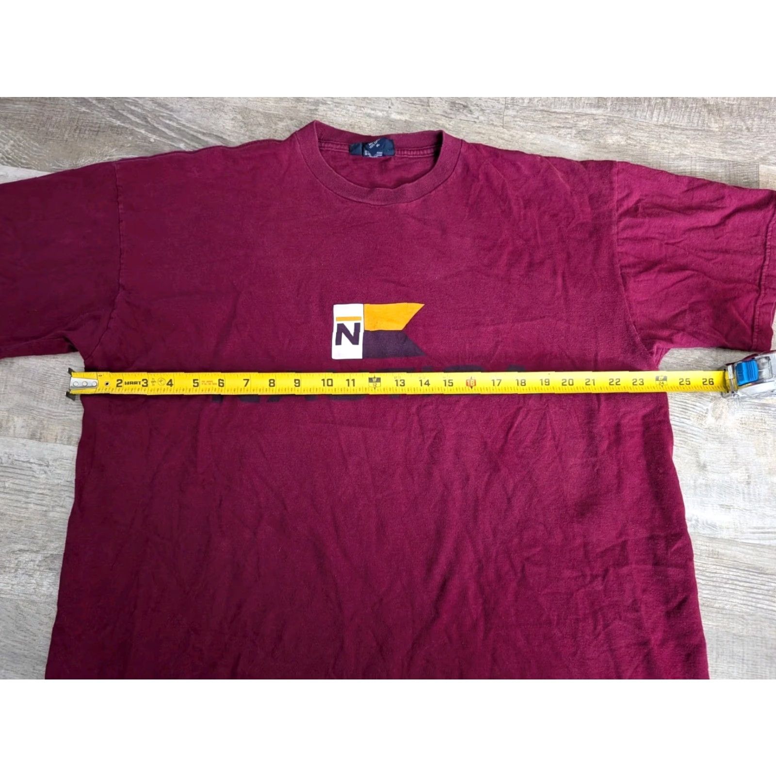Nautica VINTAGE Nautica Competition Flag Graphic Tee Shirt USA Burgundy XL Shirt Mens 90s Nautical USA Flag Graphic Shirt Size US XL / EU 56 / 4 - 7 Thumbnail