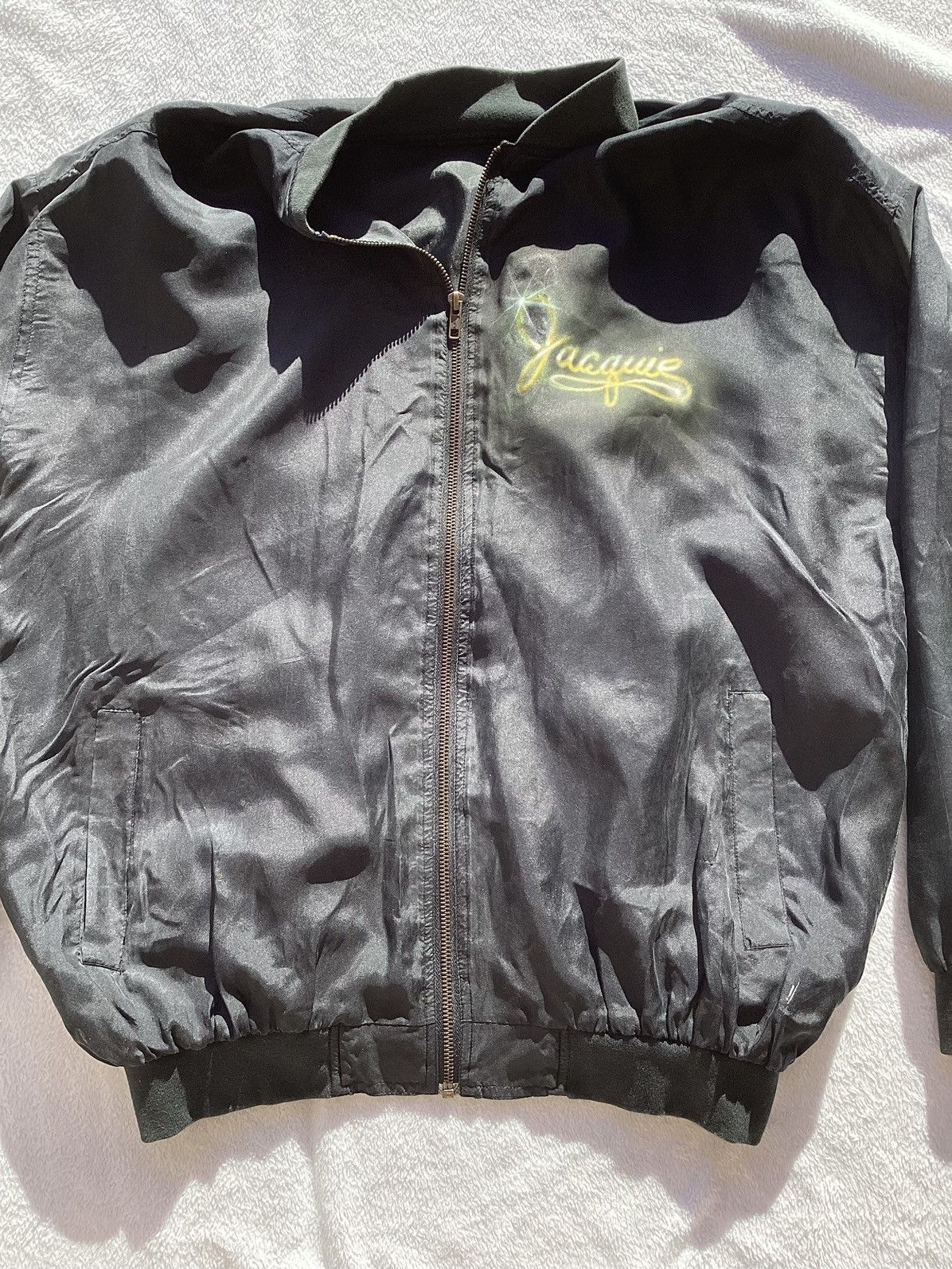 Robert Stock × Vintage Vtg ‘94 custom airbrush zip up nylon motorcycle/riding jackt Size US L / EU 52-54 / 3 - 6 Thumbnail