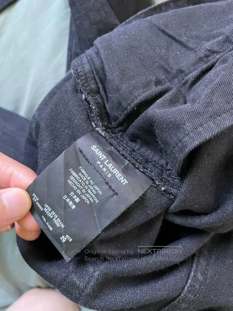 Saint Laurent Paris Saint Laurent Black Distressed Denim Jeans. Size US 29 - 4 Thumbnail