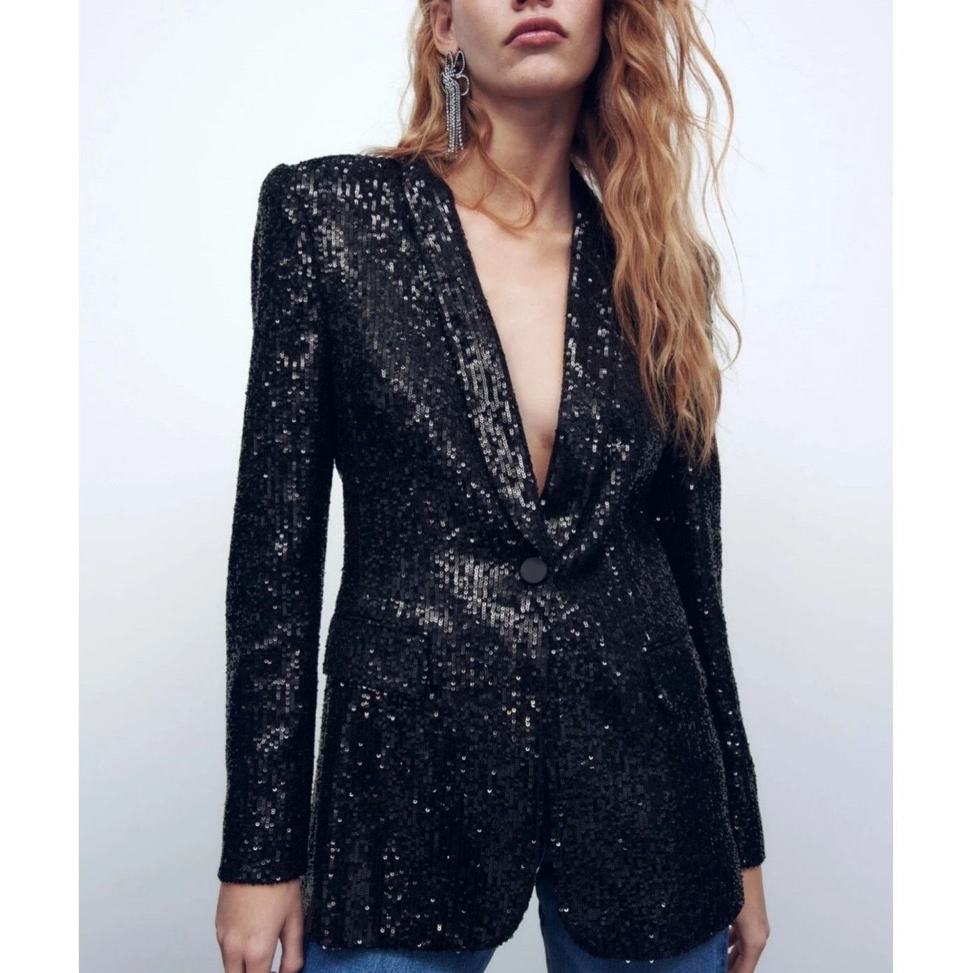 Zara ZARA - SEQUIN BLAZER / size Large Size L / US 10 / IT 46 - 9 Thumbnail