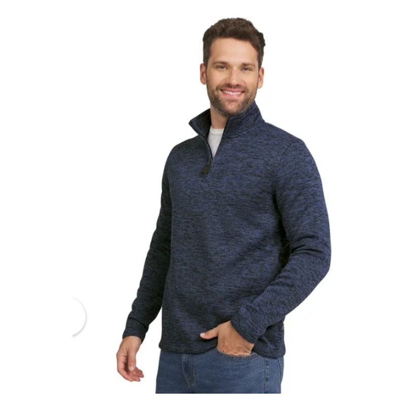 Chaps Chaps Men's Quarter Zip Fleece SweaterSize LARGE DARK DENIM Size US L / EU 52-54 / 3 - 6 Thumbnail