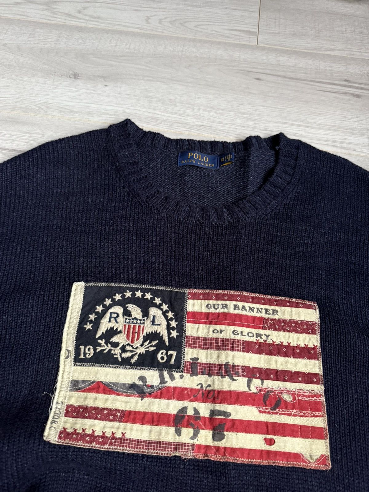 Polo Ralph Lauren Vintage Polo Ralph Lauren knit Sweater crewneck USA Flag Size US XXL / EU 58 / 5 - 3 Thumbnail